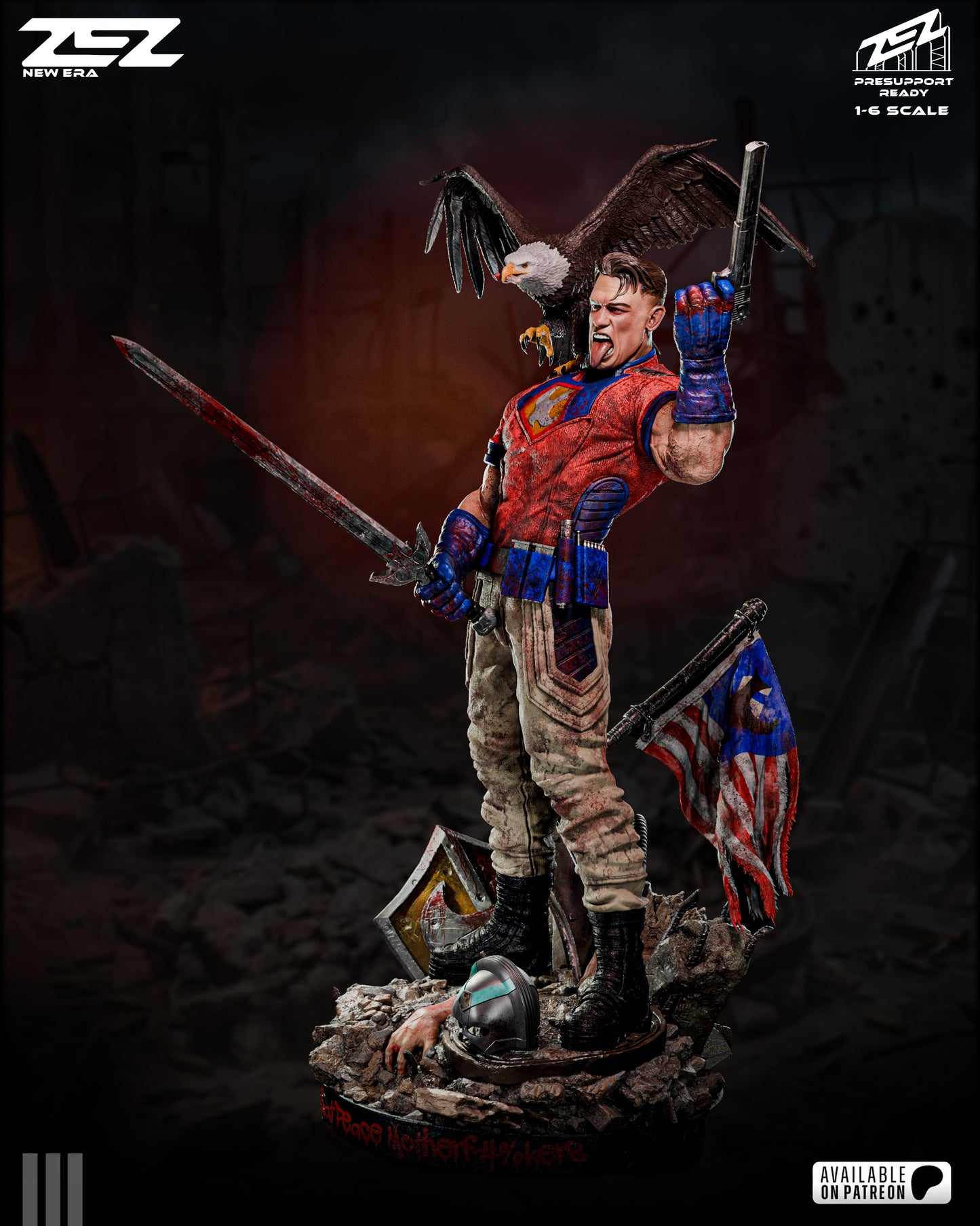 Peacemaker - 6 Scale 3D printed Model Statue / Bust Kit