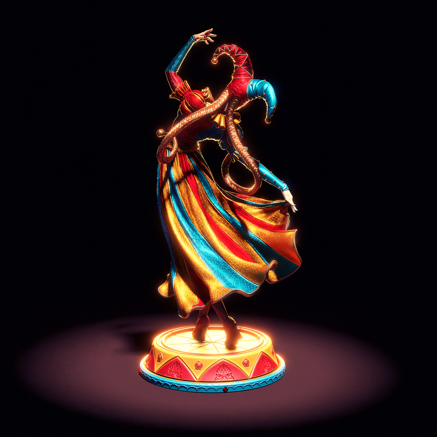 3D printed statue - Jester - Unpainted and Unassembled Model Kit