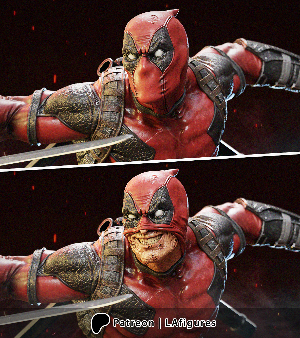 Deadpool (3D Printed) Fan Art - Various Scales - LA Figures