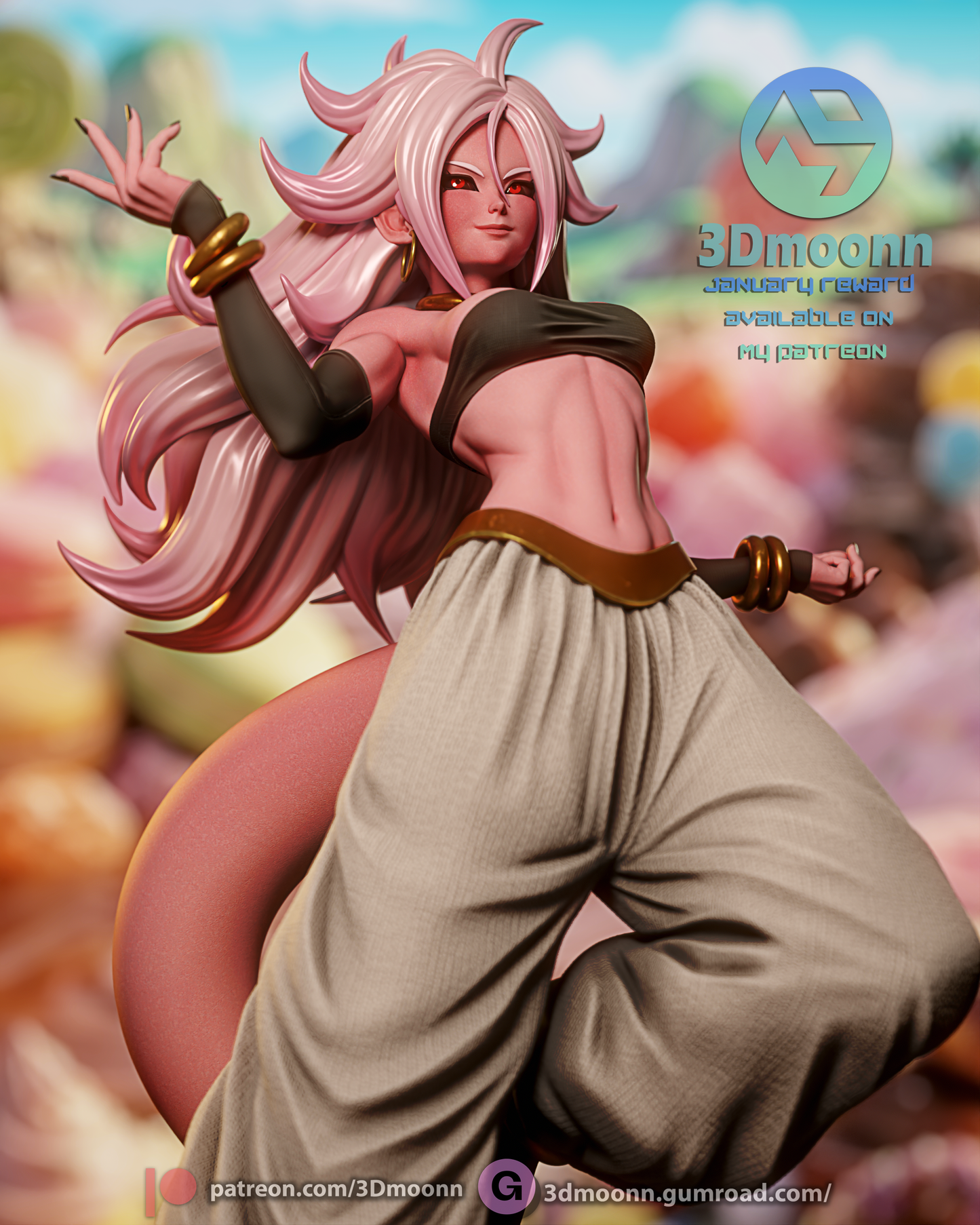 Android 21 (Dragon Ball FighterZ) - 3D Printed model kit (Fan Art)
