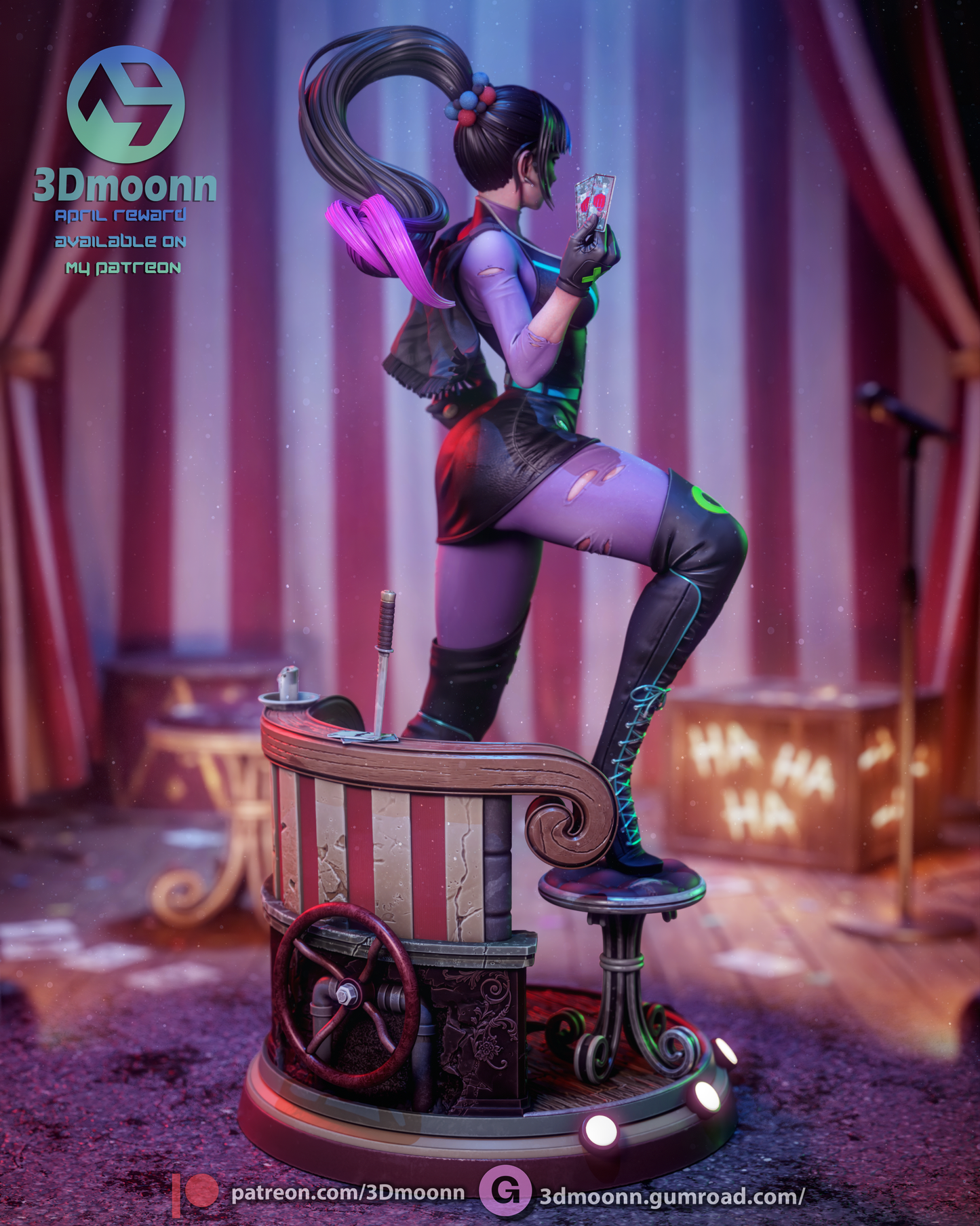 Punchline (DC) - 3d Printed model kit (Fan Art)