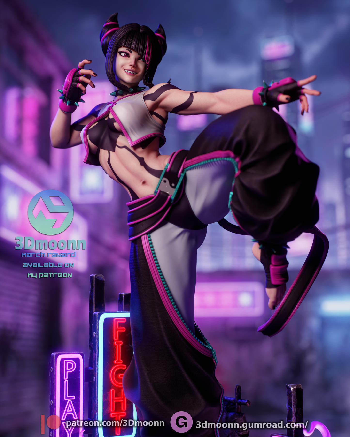 Juni (Street Fighter) -  3D Printed model kit (Fan Art)