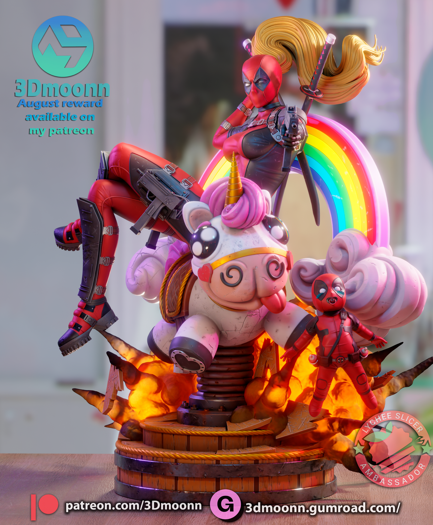 Lady Deadpool - 3d Printed 1:6 model kit (Fan Art)
