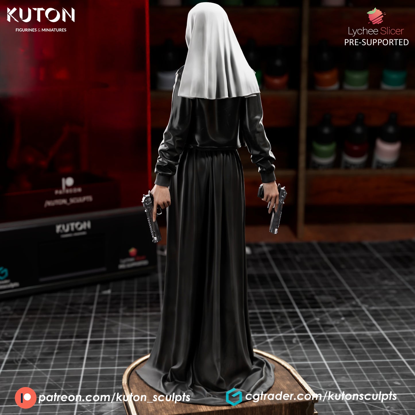 Ready to Post - Warrior Nun - 3D Printed model kit - 1/9 scale- Unpainted and Unassembled