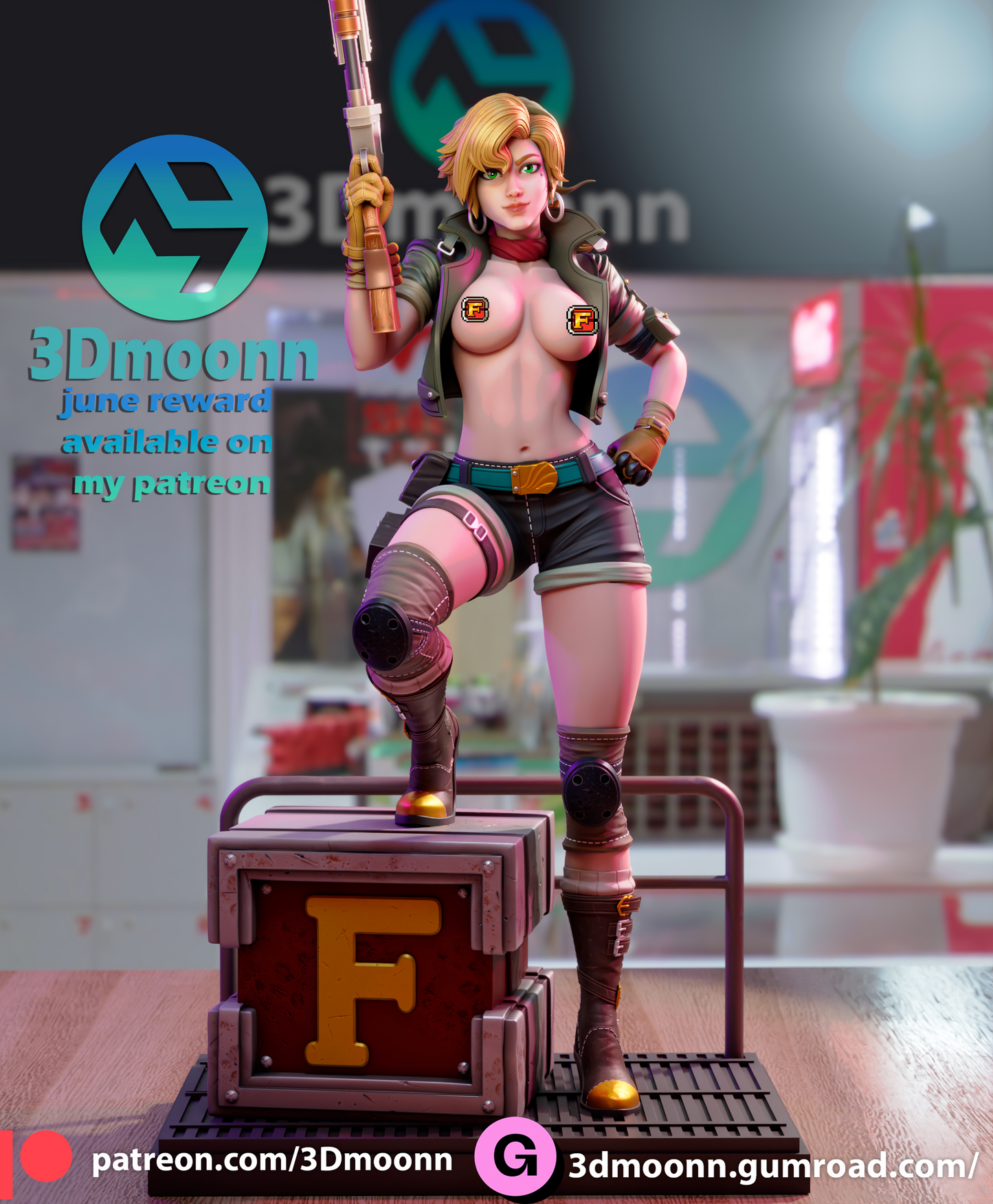 Eri Kasamoto (Metal Slug) Statue - Fan Art - 3D Print Kit