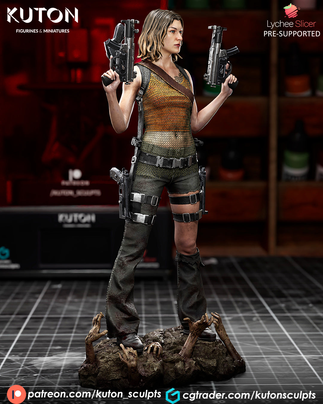 Alice (Resident Evil) - 3D Printed Fan Art - Full Figure (Kuton)