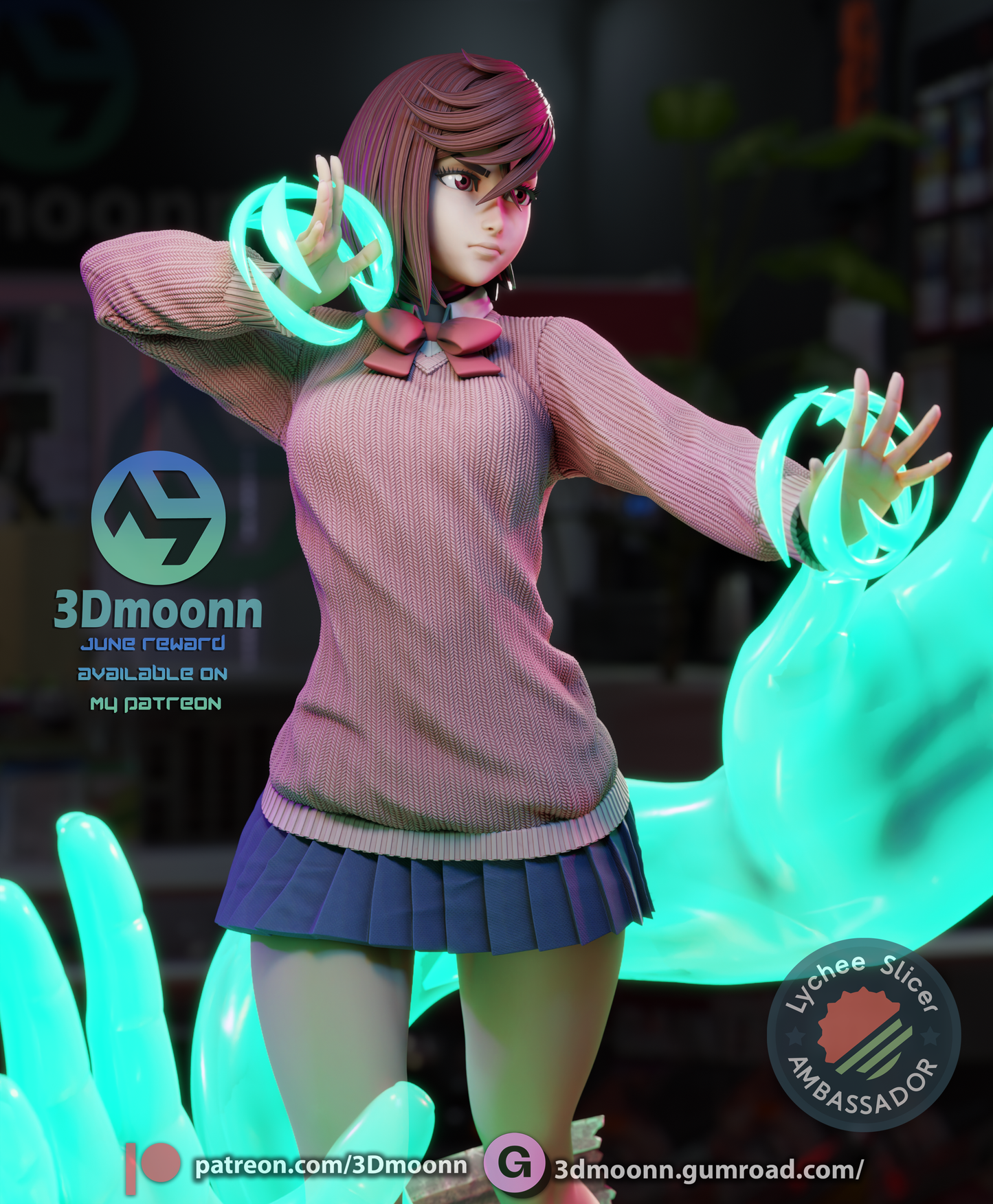 Momo Ayase (Dandadan) - 3d Printed 1:6 model kit (Fan Art)