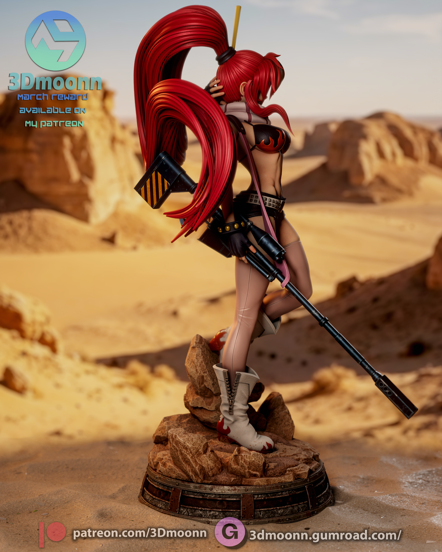 Yoko Littner (Gurren Lagann) - 3d Printed model kit (Fan Art)