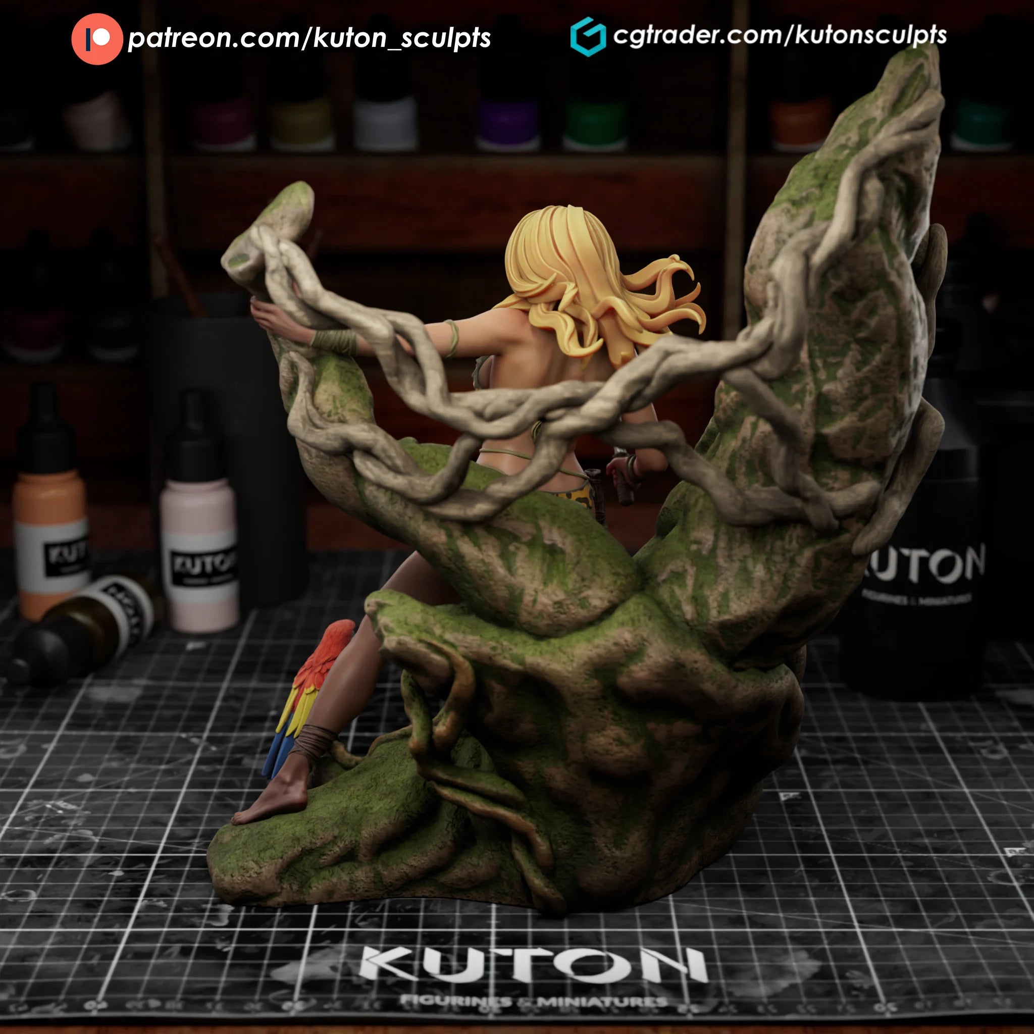 Jungle Girl 3D Printed model 150mm (1/10 scale) - Fan Art