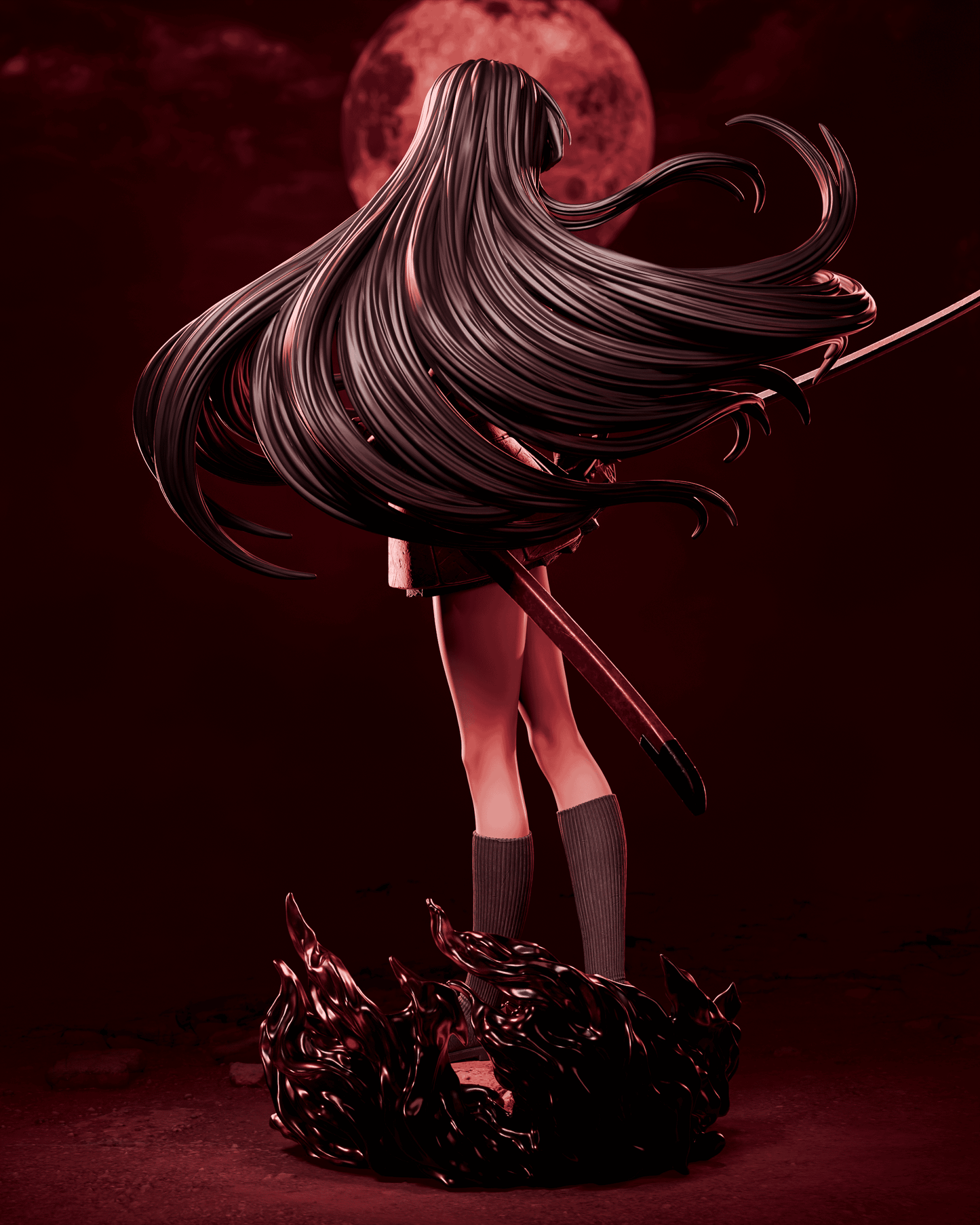Akame (Akame ga Kill!) - 3D Printed Model Kit - 1:6 scale (Fan Art)