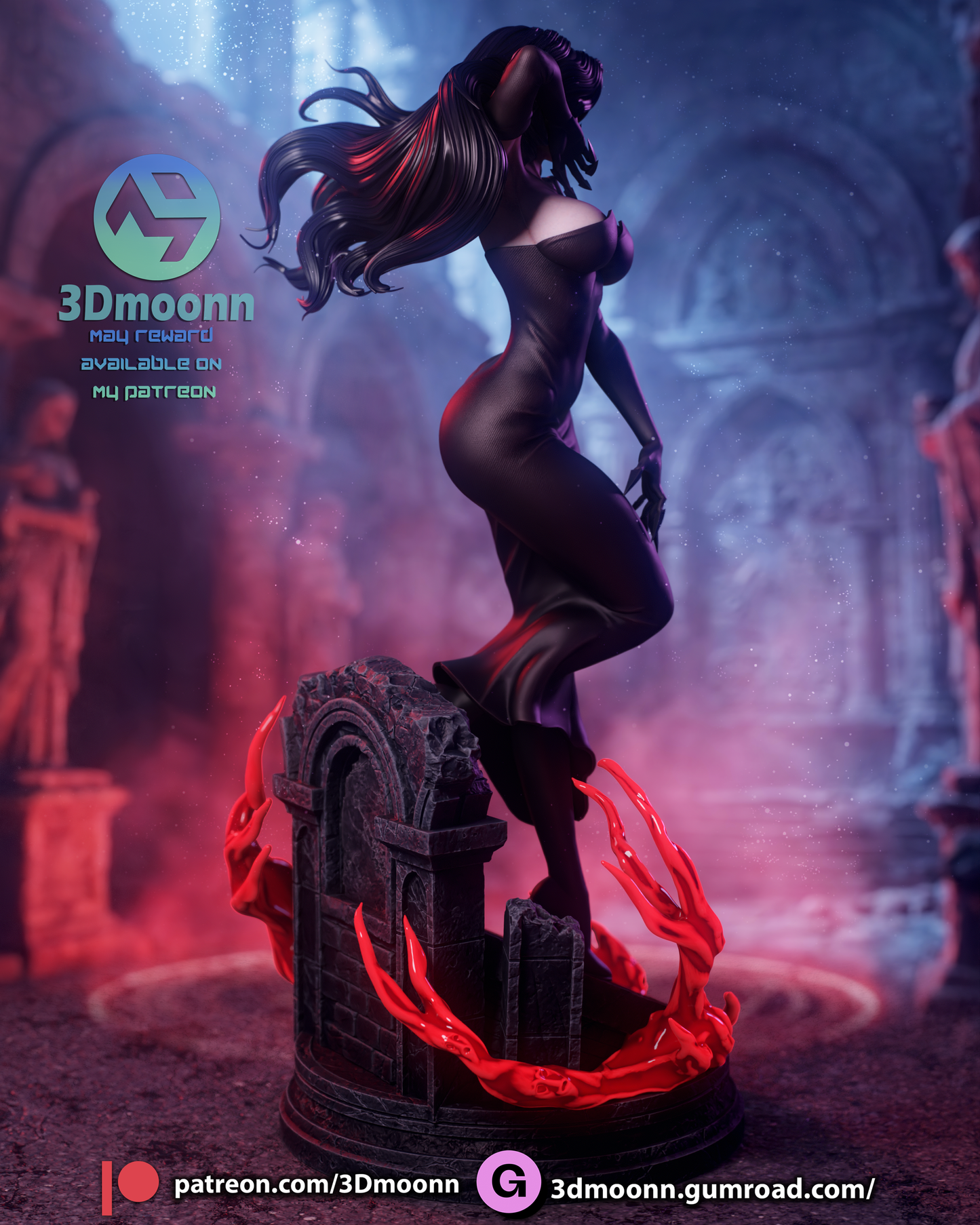 Lust (Fullmetal Alchemist) - 3d Printed model kit (Fan Art)