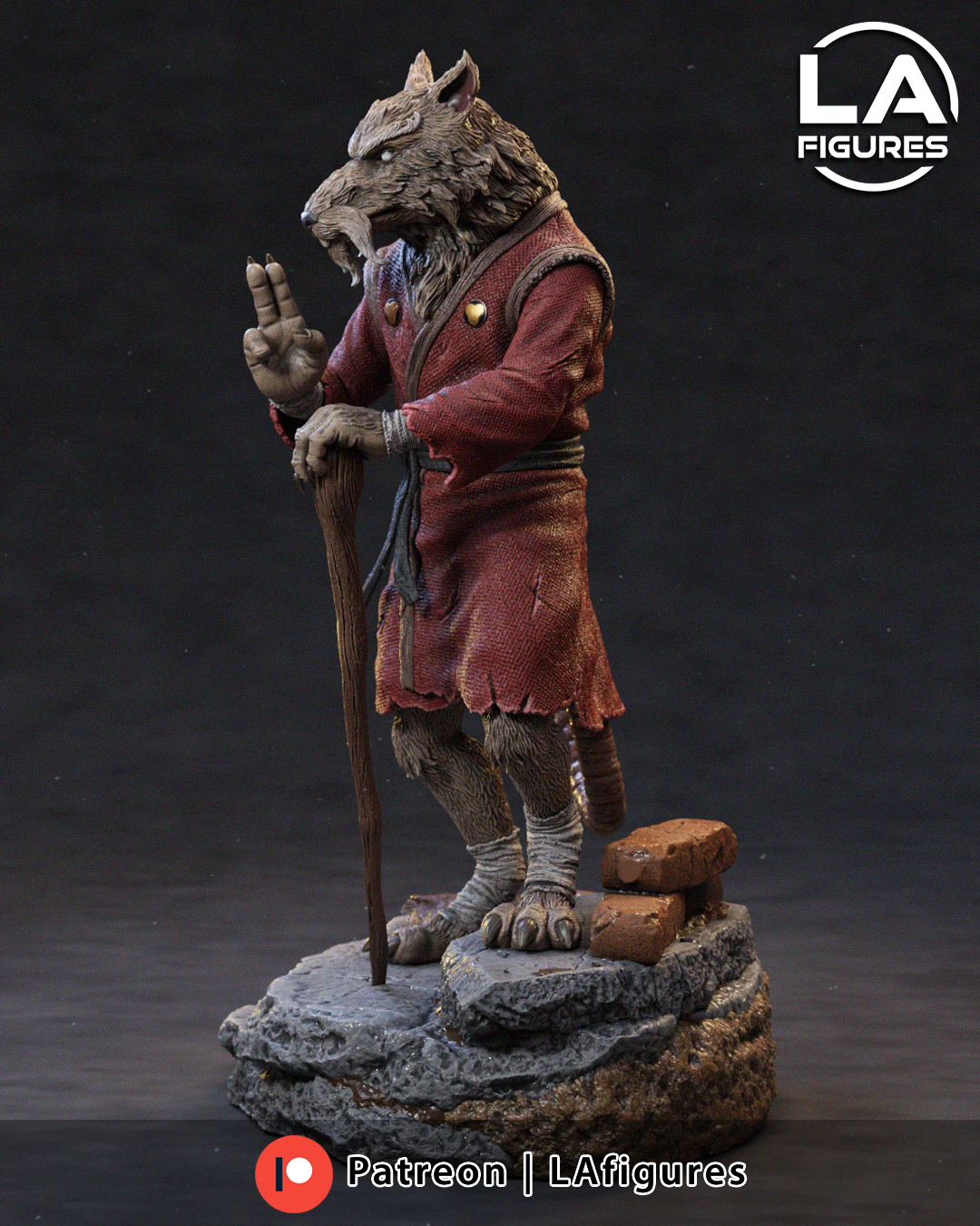 Splinter (TMNT) Statue - Fan Art 10 or 6 Scale - 3D Print Kit