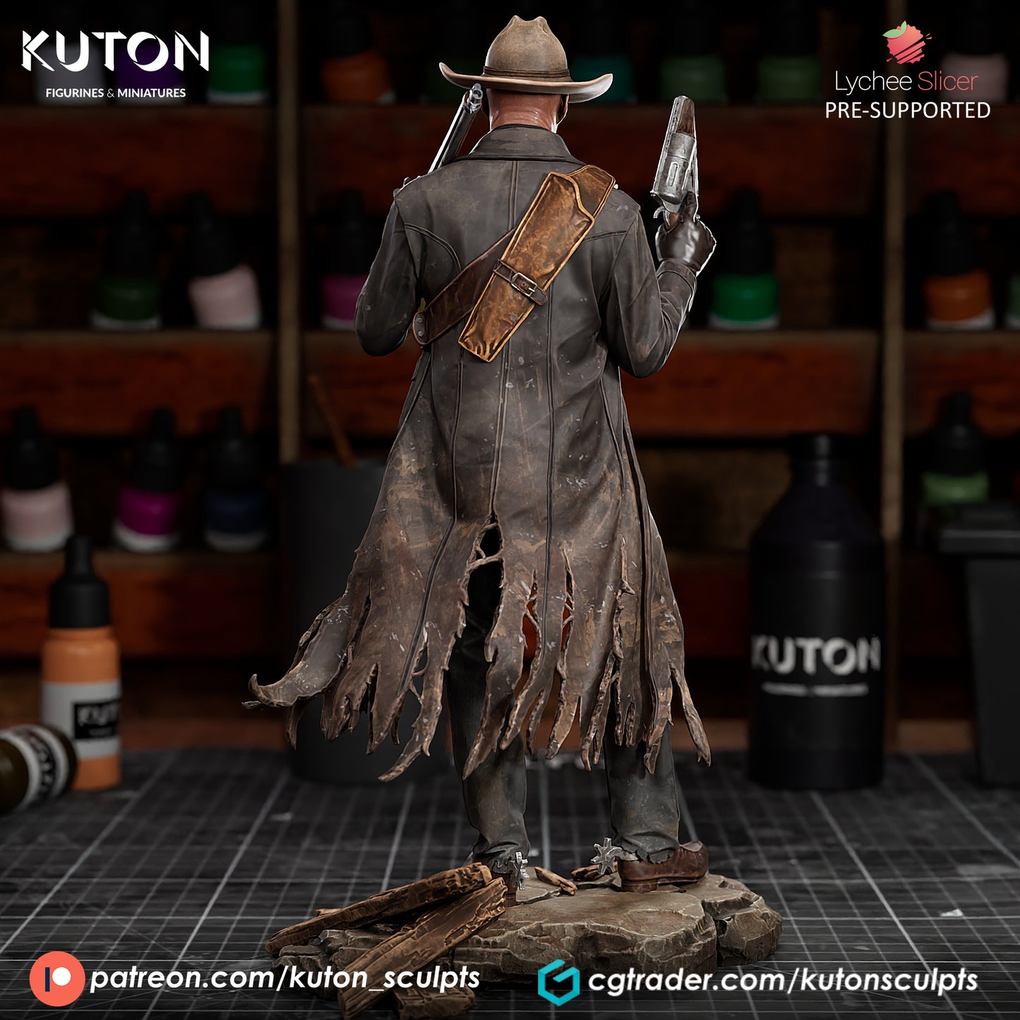 The Ghoul (Fallout) Statue or Bust - 1/10 scale (Fan Art) - 3D Print Kit