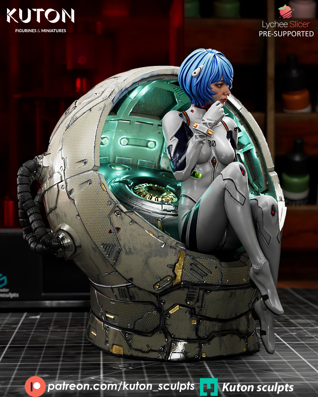 Rei Ayanami - Evangelion 3D Printed Model Kit 10 Scale