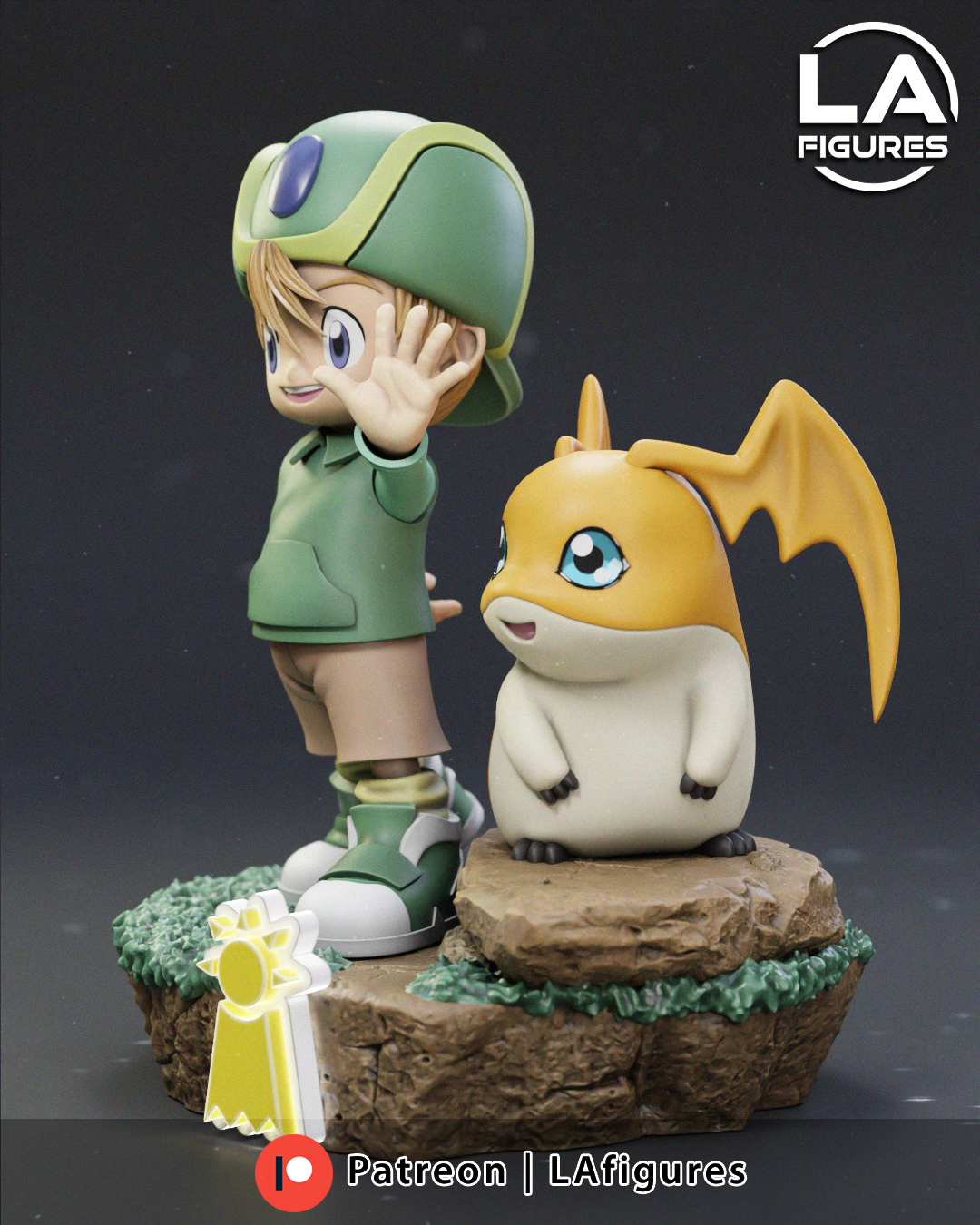 TK and Patamon (Digimon) Statue - 133mm - 3D Print Fan Art