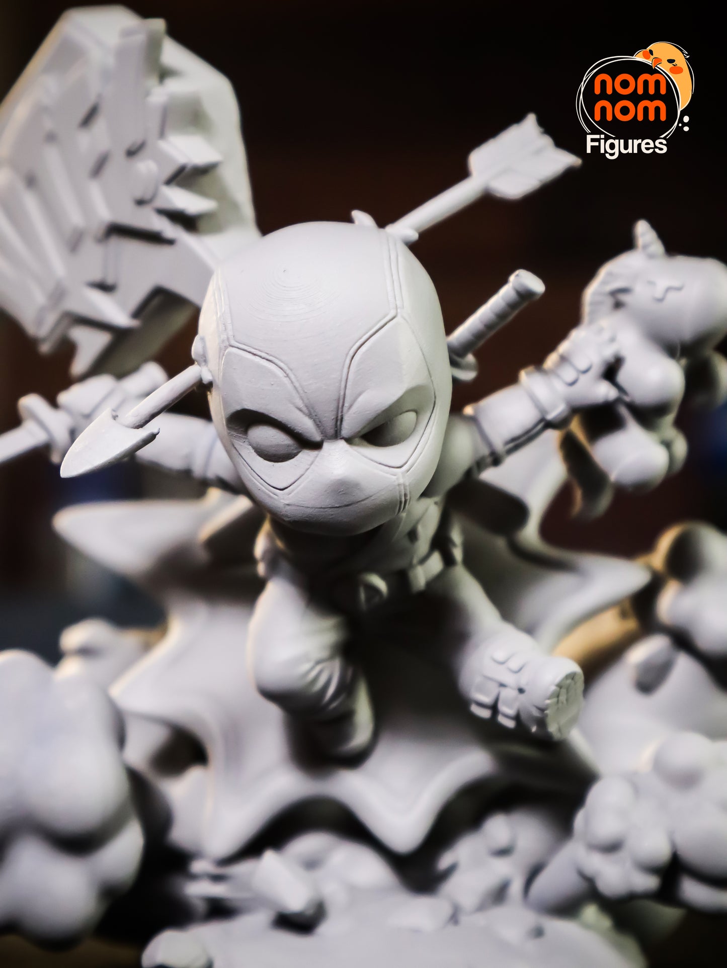 Deadpool (Chibi) - 3D Print - Model Kit - (Nom Nom)