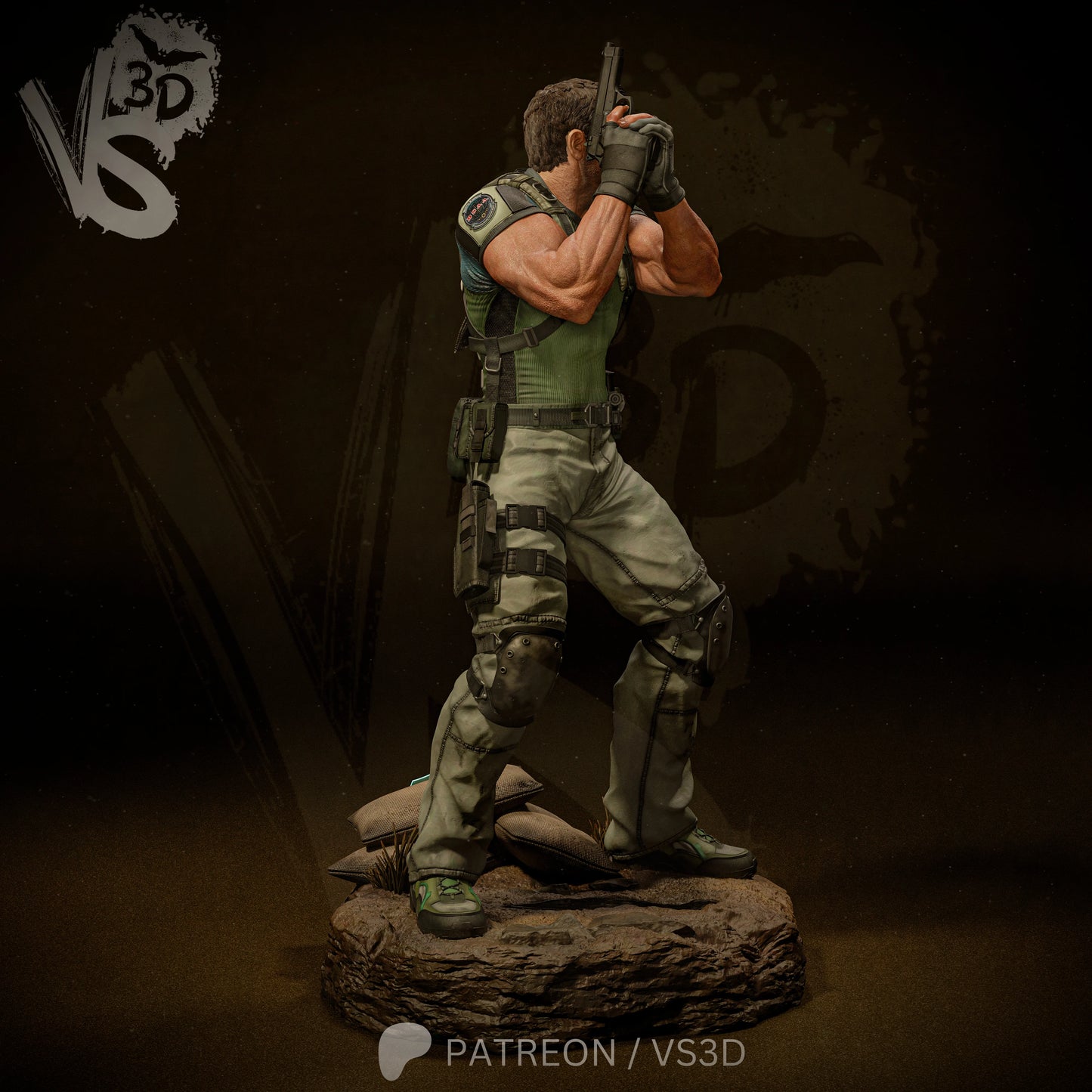 Chris Redfield (Resident Evil) - Sculpt - 3d Printed Model Kit