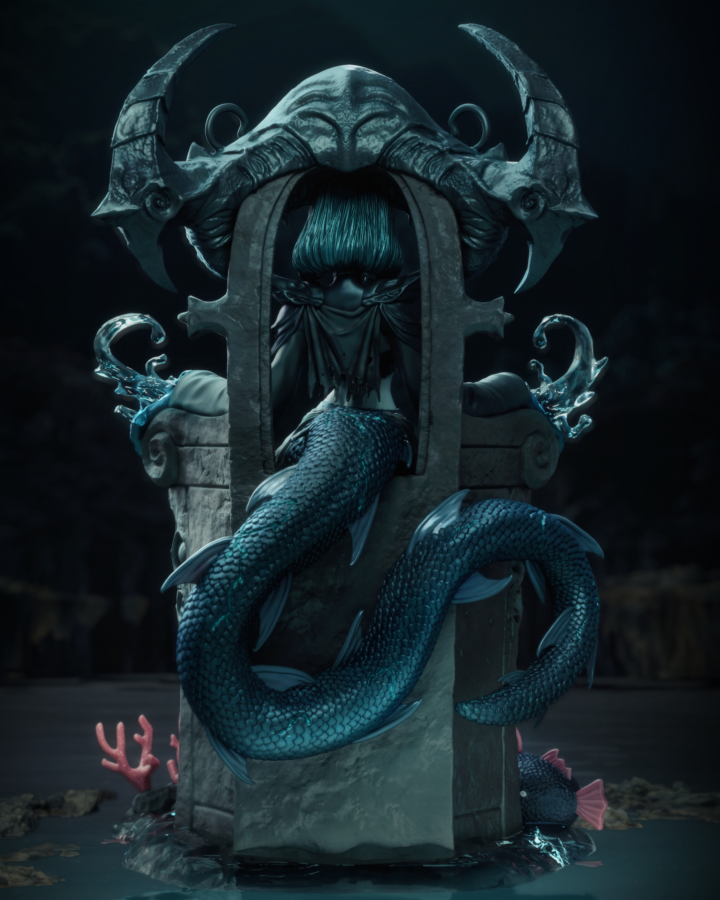 Azashara The Drowned Princess - 3D Printed Statue- Model Kit 6 Scale