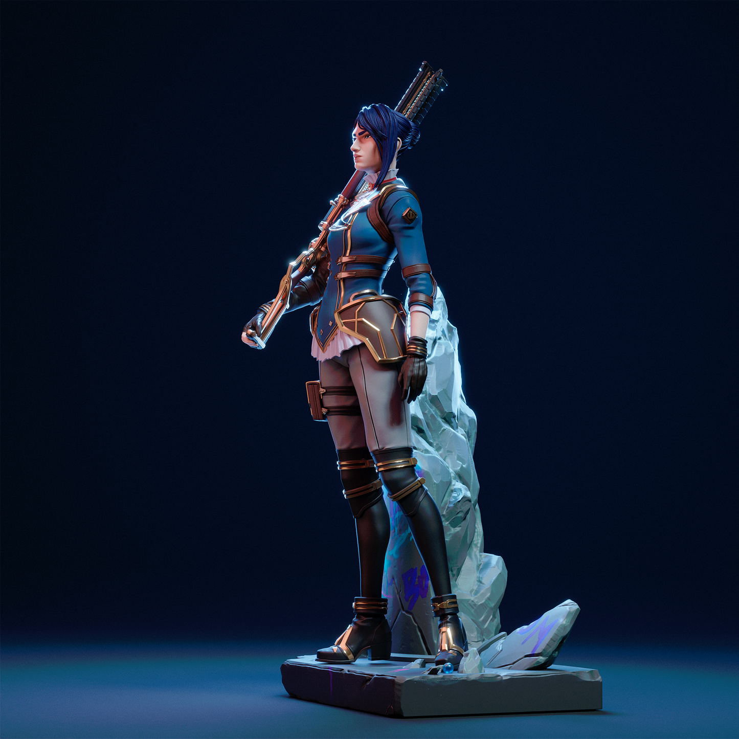 Caitlyn - Arcane - 3D Printed Model Statue 9 Scale and 6 Scale