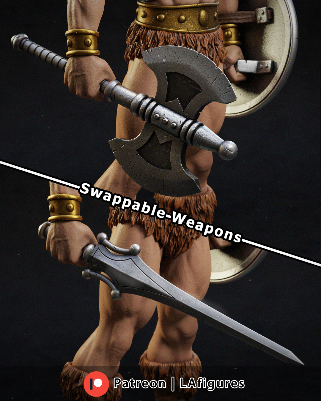 He-Man Statue (Fan Art) 10 or 12 scale 220mm - 3D Print