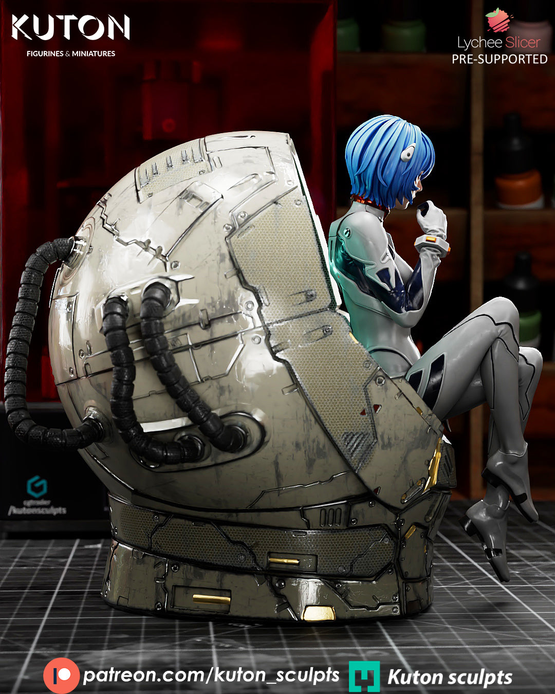 Rei Ayanami - Evangelion 3D Printed Model Kit 10 Scale