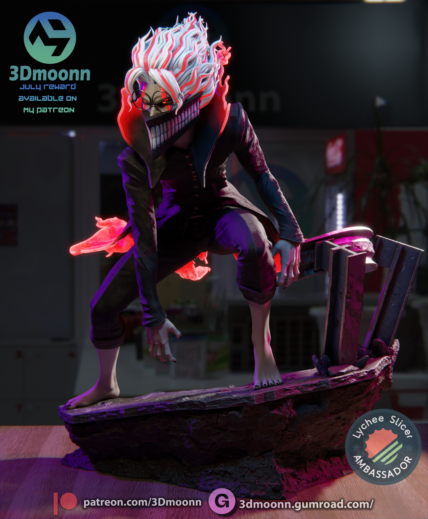 Okarun (Dandadan) Statue - Fan Art - 3D Print Kit