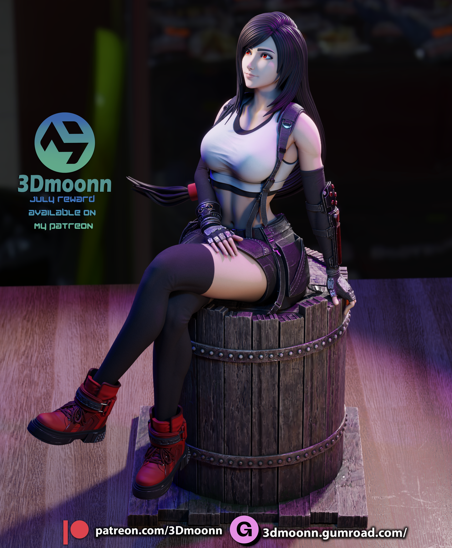 Tifa (Final Fantasy) Sculpt - 1:6 scale 3d Printed kit