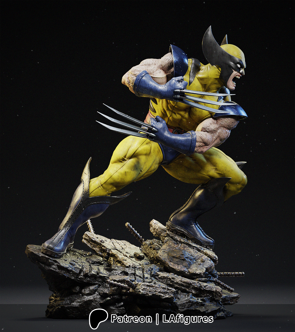 Wolverine (X-Men) Statue - Fan Art 10 scale 3D Print Kit (LA Figures)