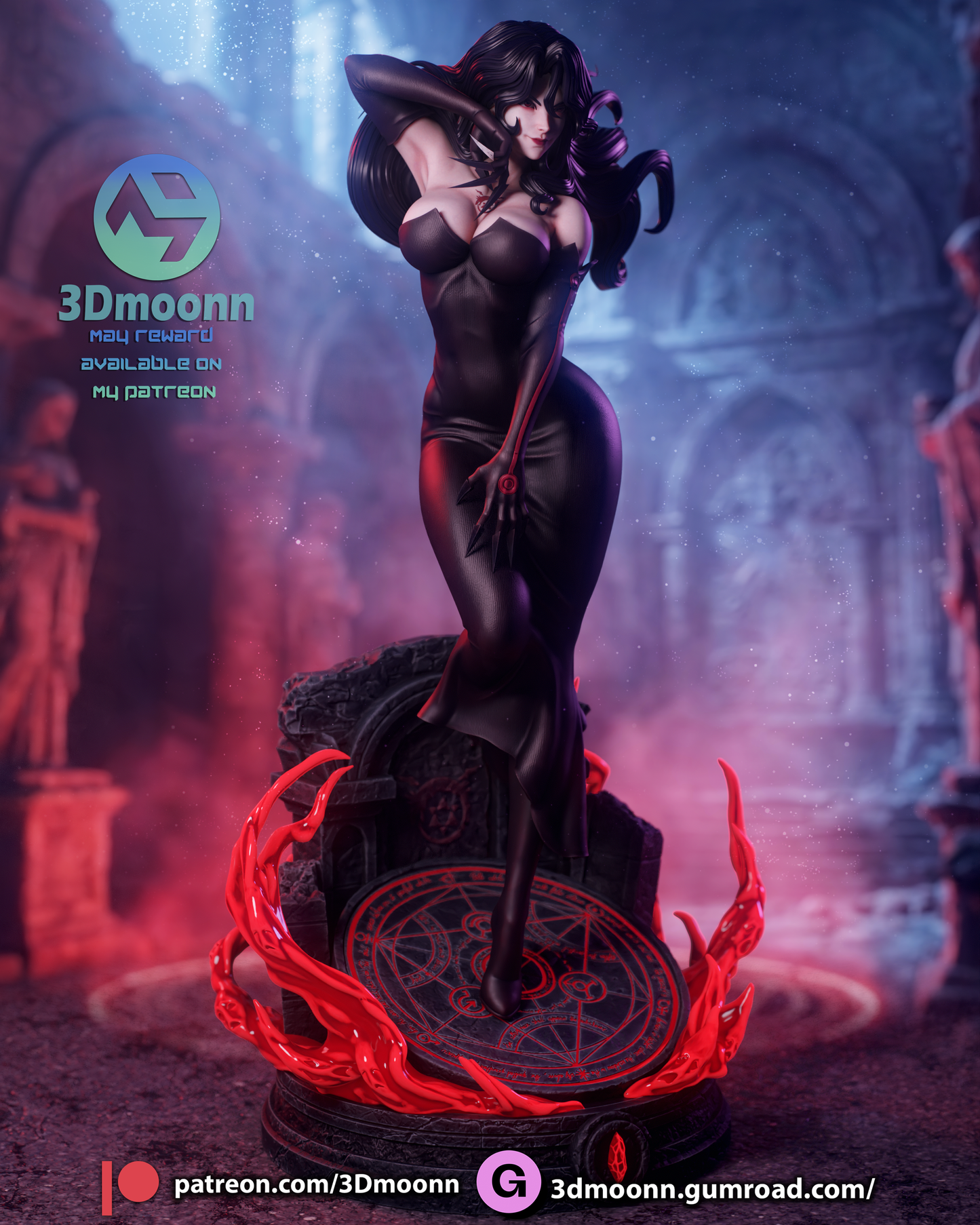 Lust (Fullmetal Alchemist) - 3d Printed model kit (Fan Art)