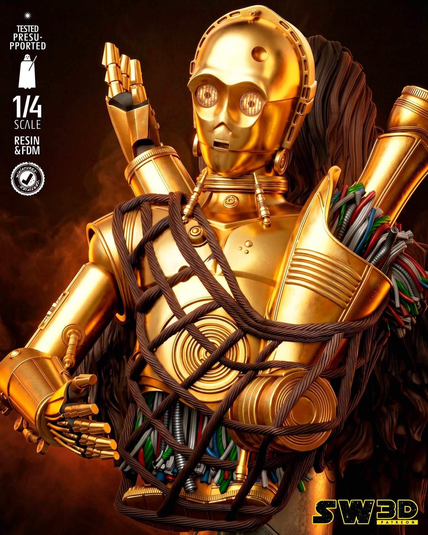 Chewbacca Bust (Star Wars) - 3D printed model kit (Fan Art)
