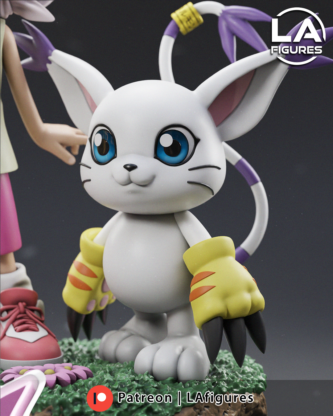 Kari and Tailmon (Digimon) Statue - 142mm - 3D Print Fan Art