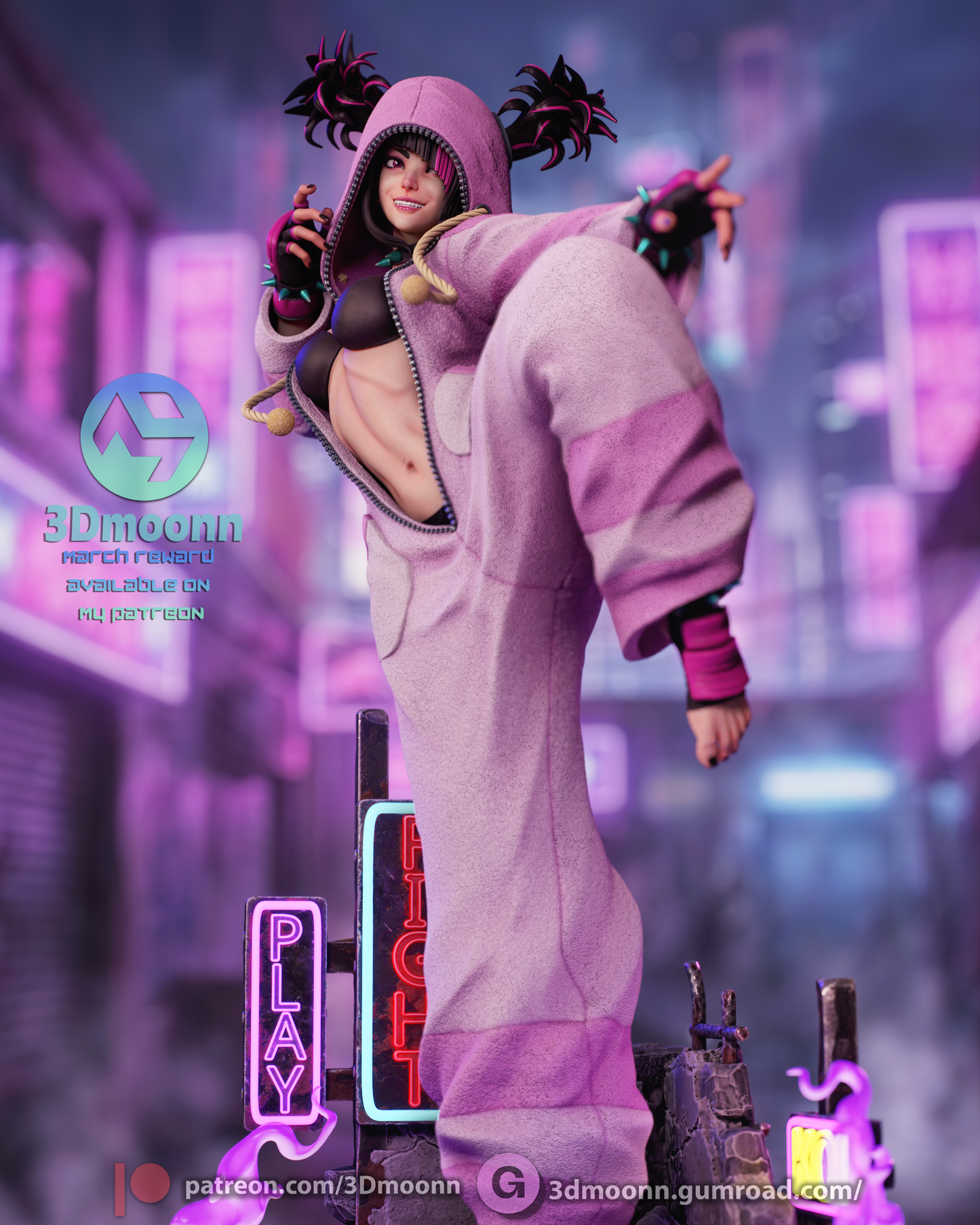 Juni (Street Fighter) -  3D Printed model kit (Fan Art)