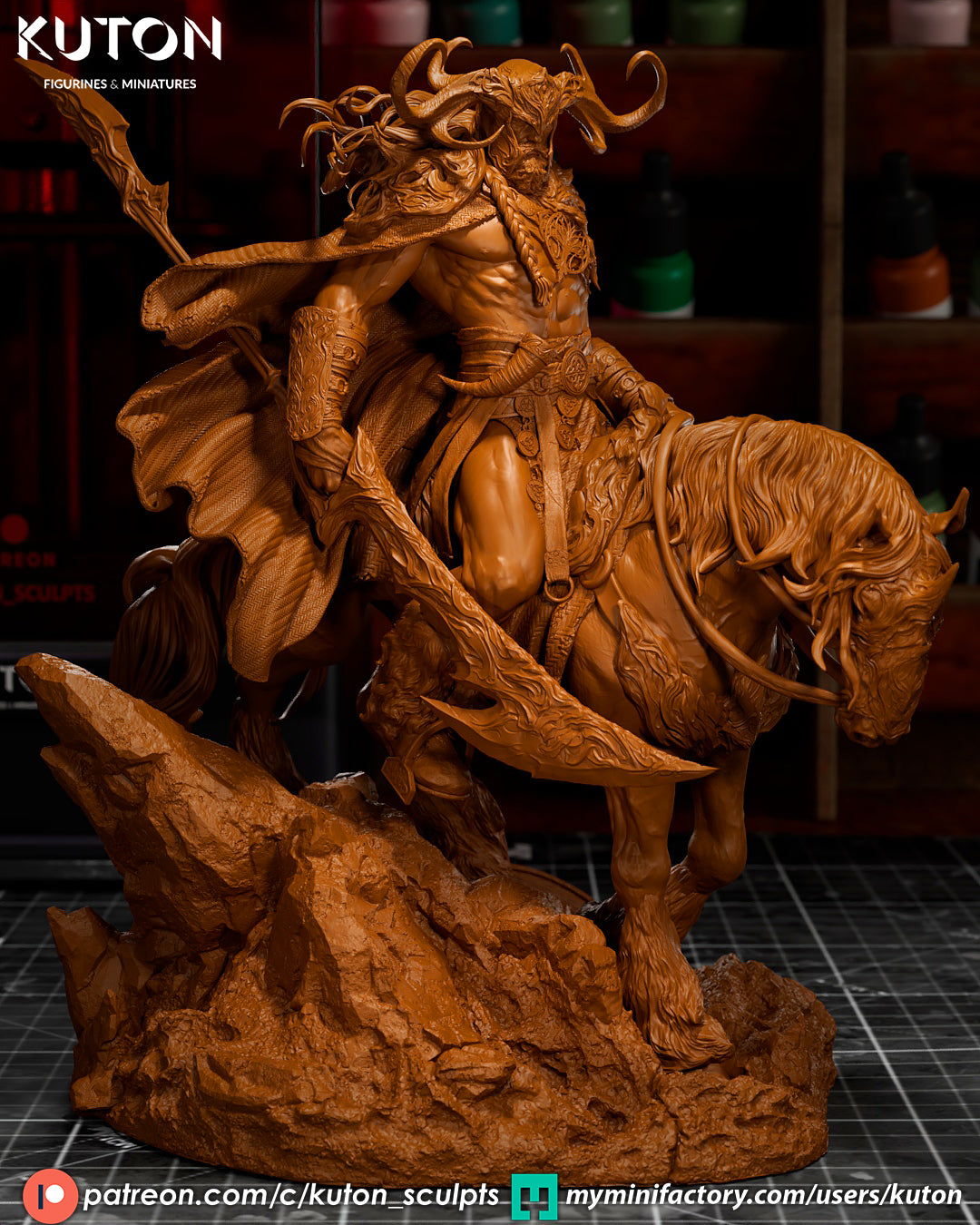 OSVIP Warrior / Soldier on Horse 3d Printed Statue Sculpt 9 scale