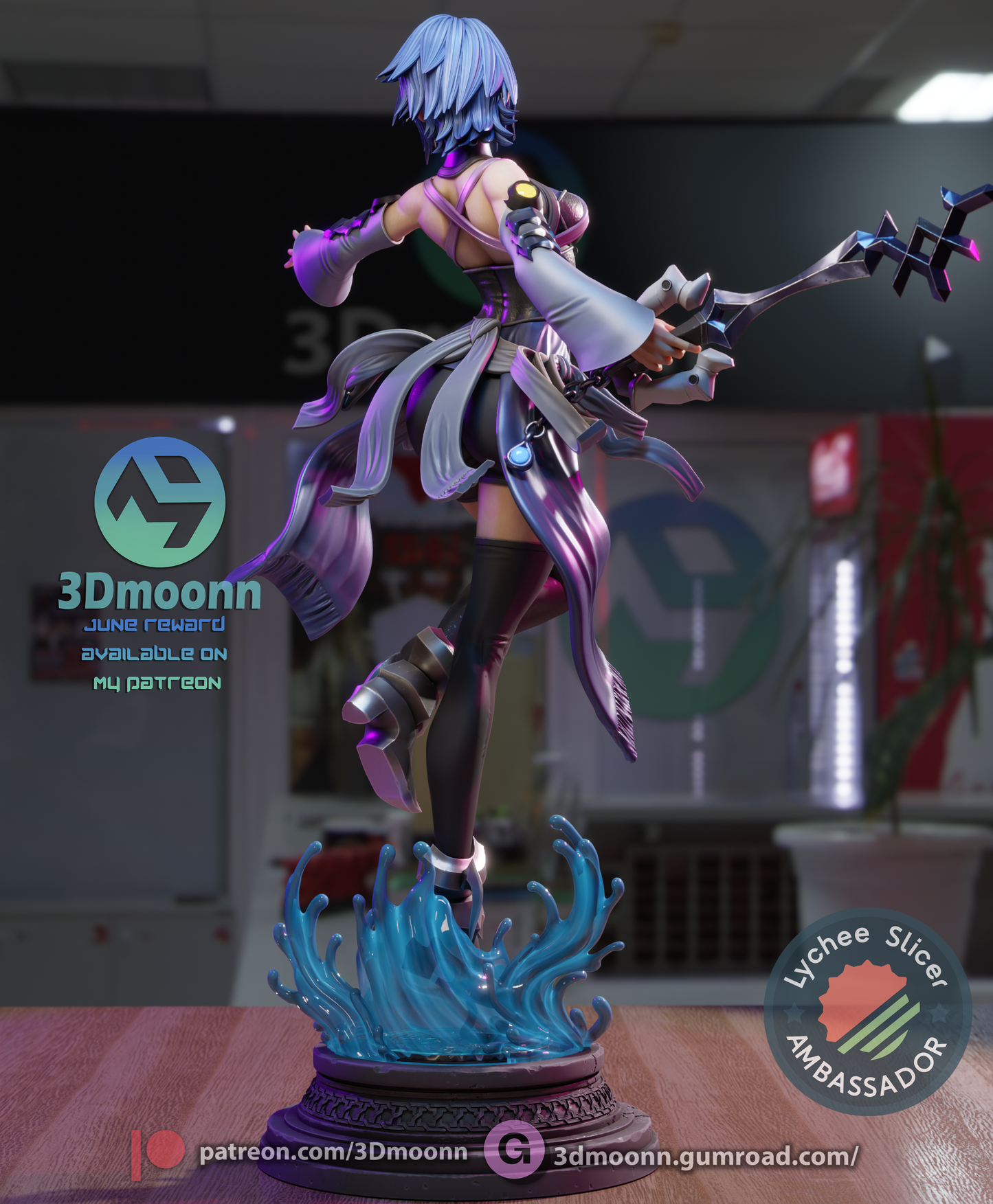 Aqua  (Kingdom Hearts) - 3d Printed 1:6 model kit (Fan Art)