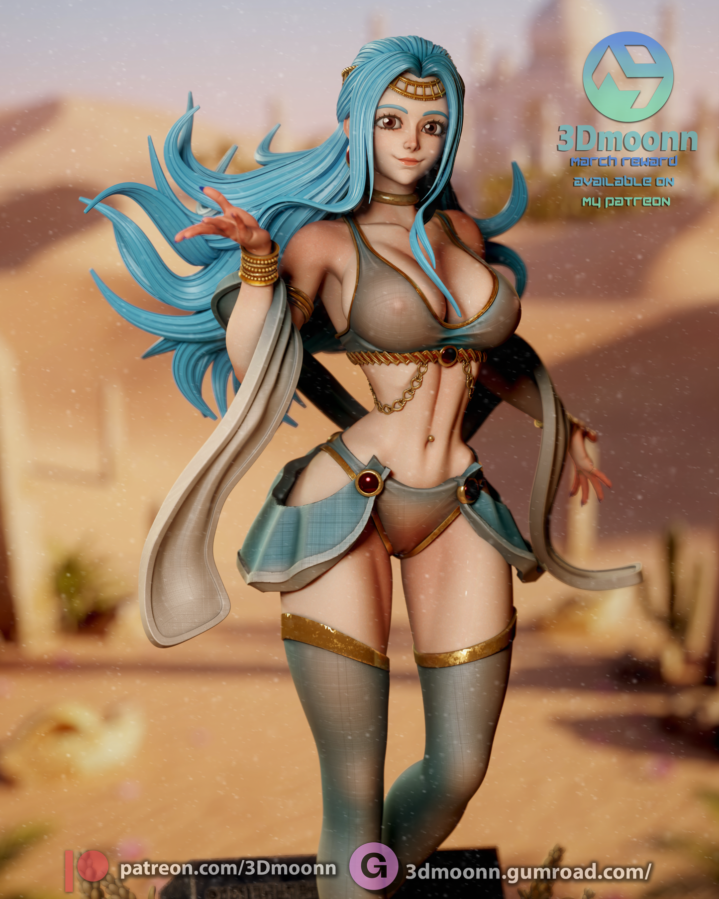 Nefertari Vivi (One Piece) - 3d Printed model kit (Fan Art)