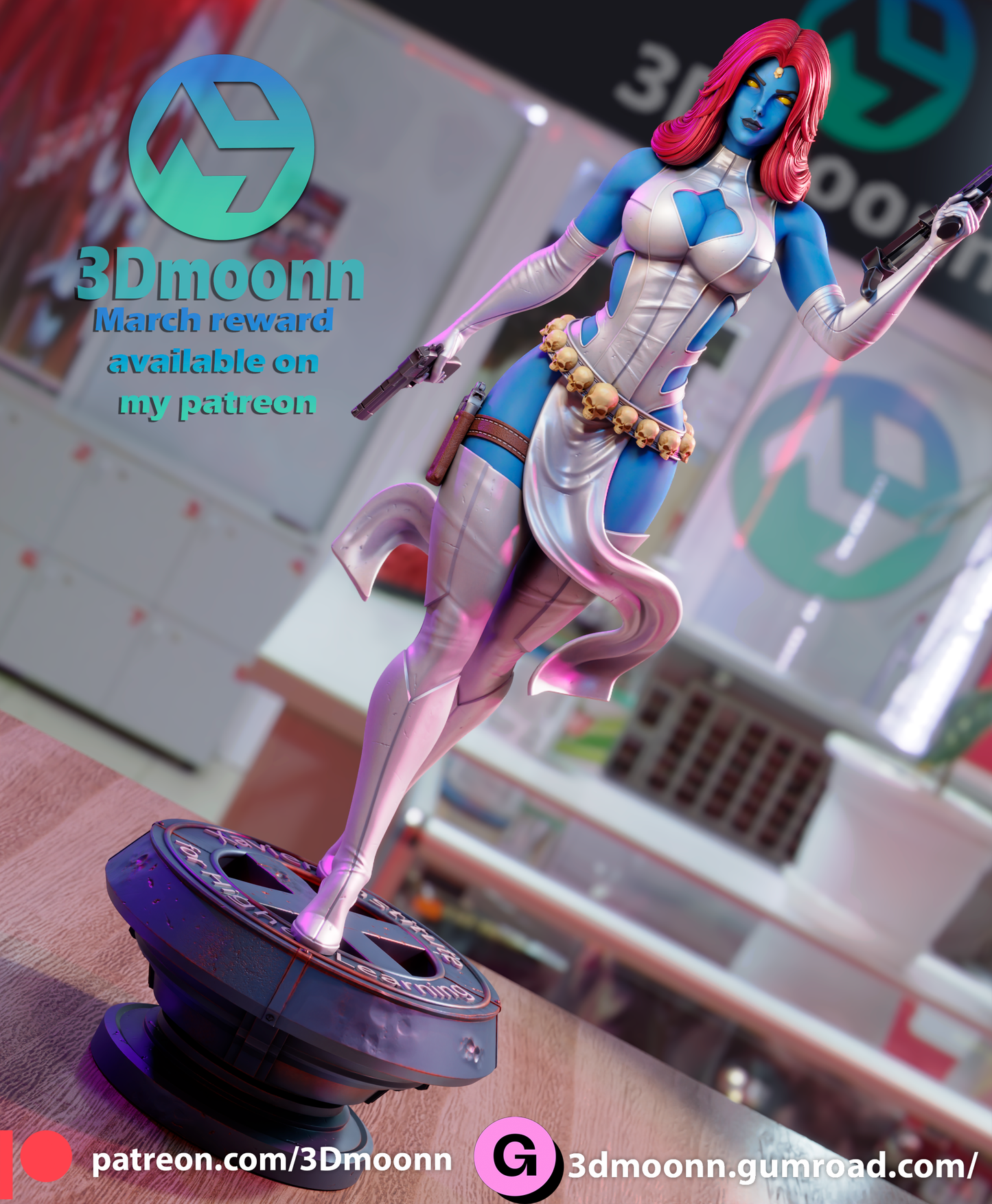Mystique Statue  - 3D Printed Statue Model Kit- SFW and NSFW options