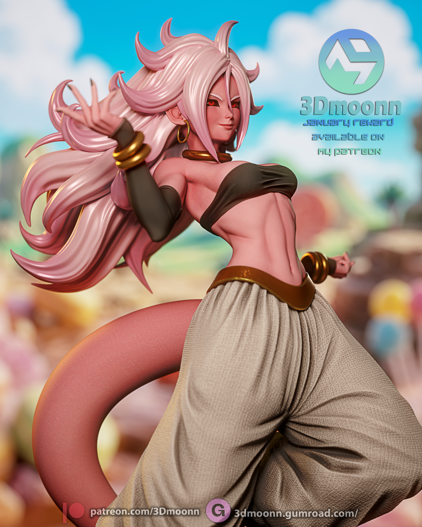 Android 21 (Dragon Ball FighterZ) - 3D Printed model kit (Fan Art)