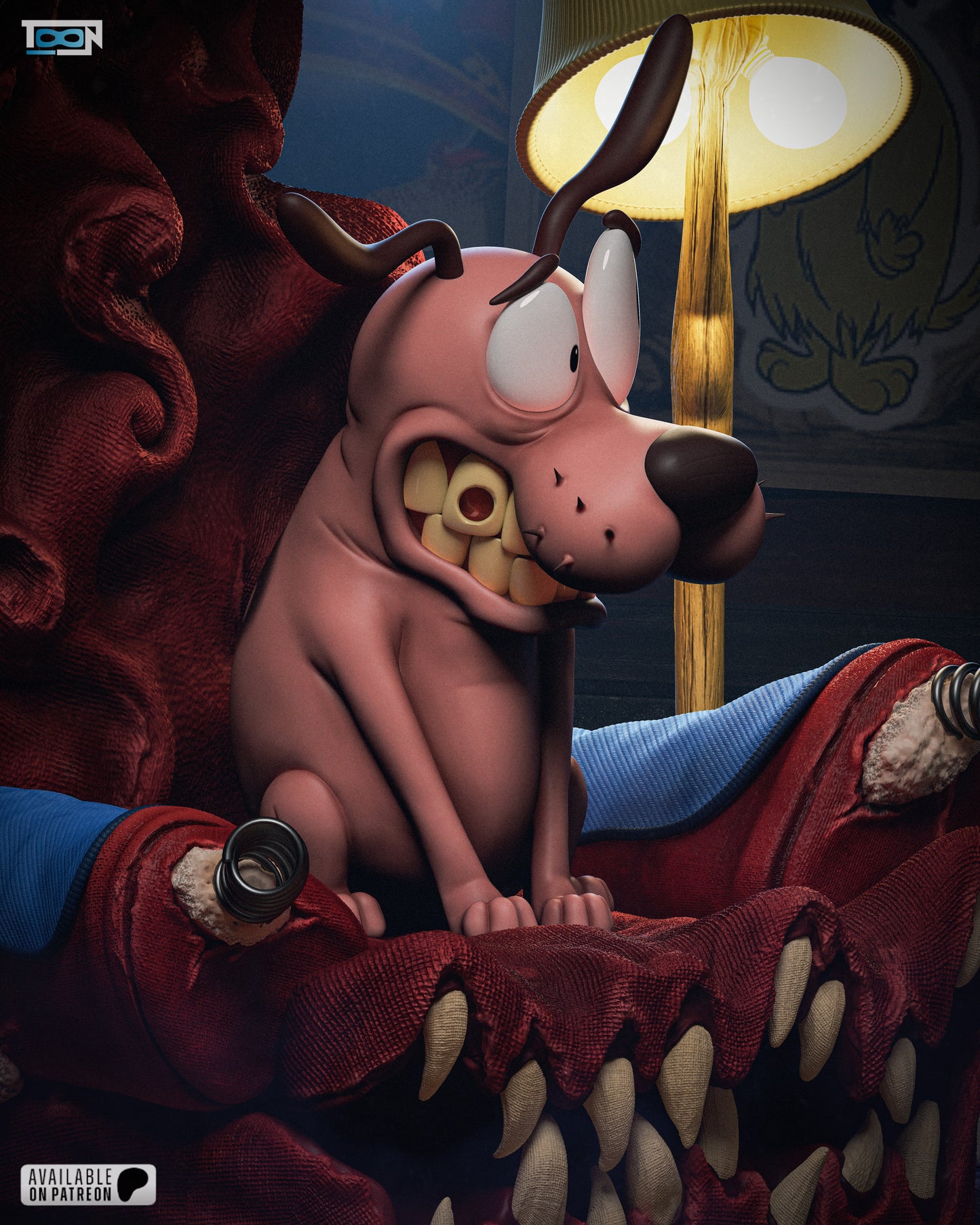 Courage the Cowardly Dog - 3D Printed Model Kit - 6 Scale