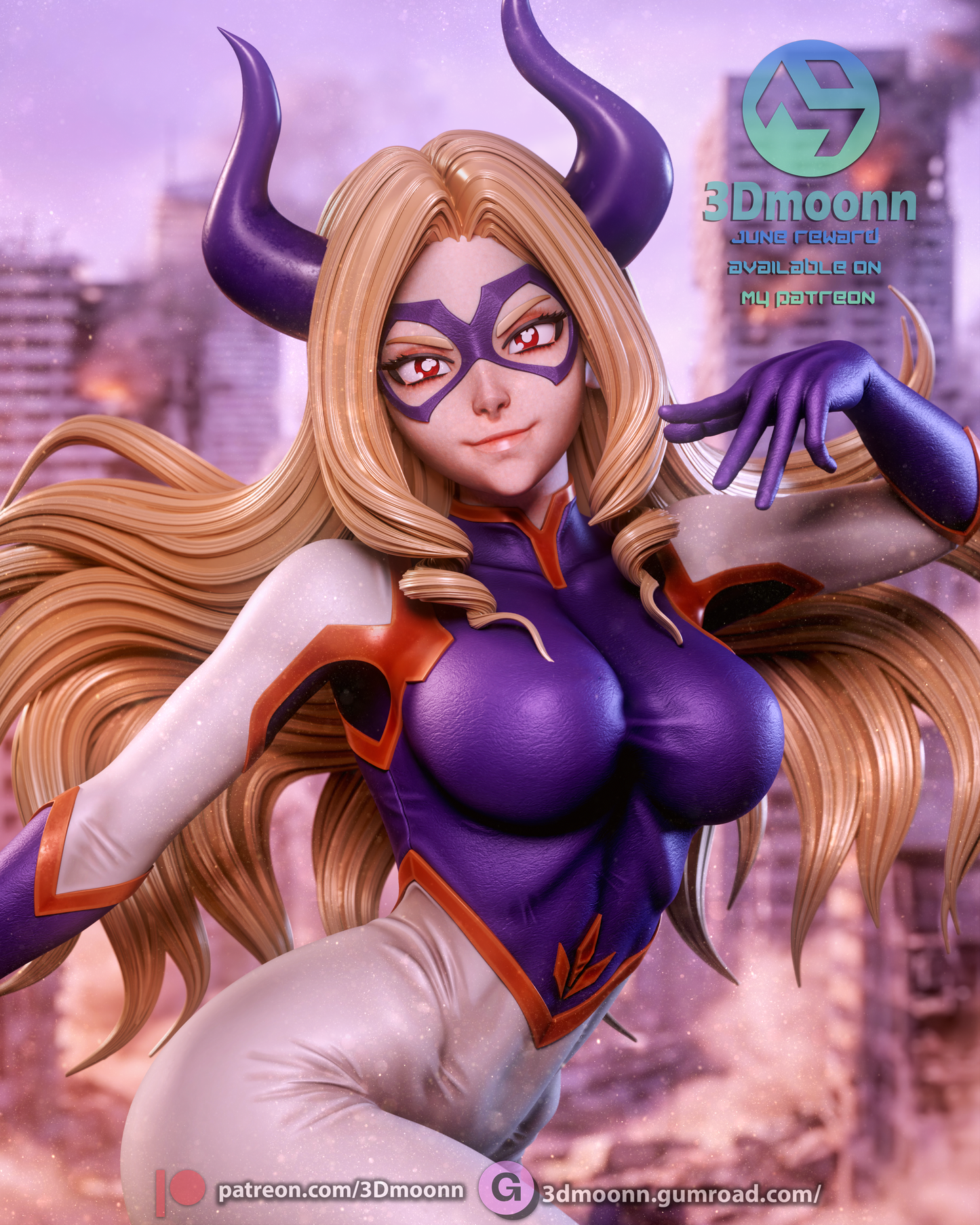 Mount Lady - Yu Takeyama - - 3D Printed Statue - 6 Scale