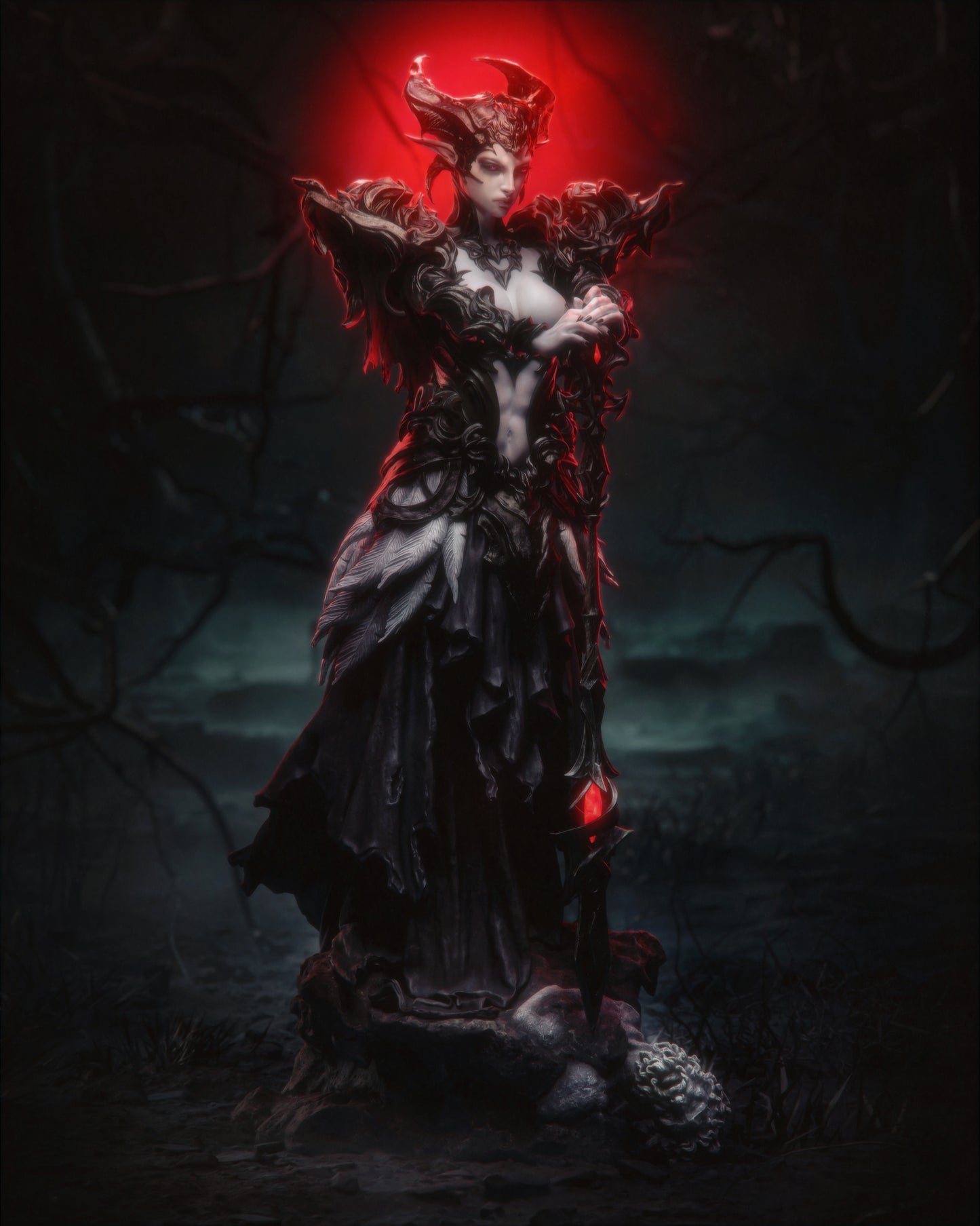 Queen of the Ashen - 3d Printed Statue Model Kit - 6 scale
