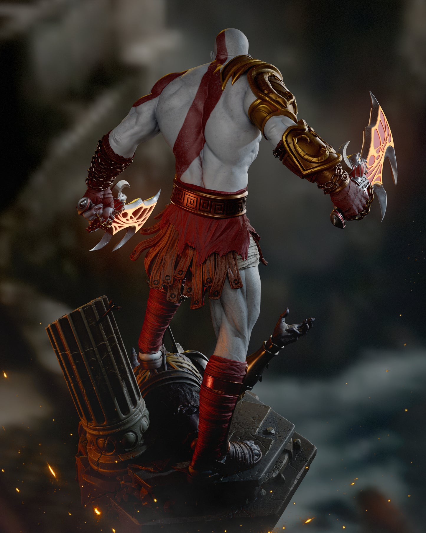 Kratos God of War - 3D printed Statue Model kit 6 Scale