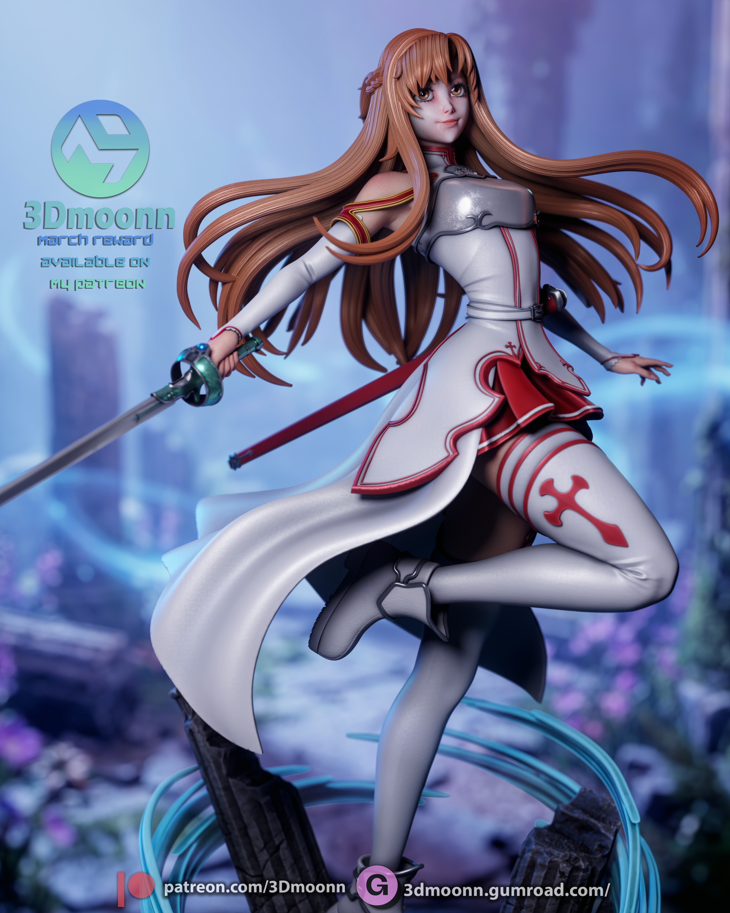 Asuna (Sword Art Online) - 3D Printed Statue model kit (Fan Art)