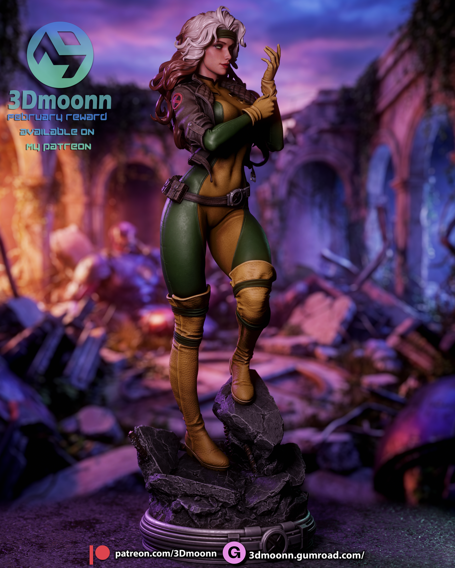 Rogue (X-Men) - 3d Printed 1:6 model kit (Fan Art)