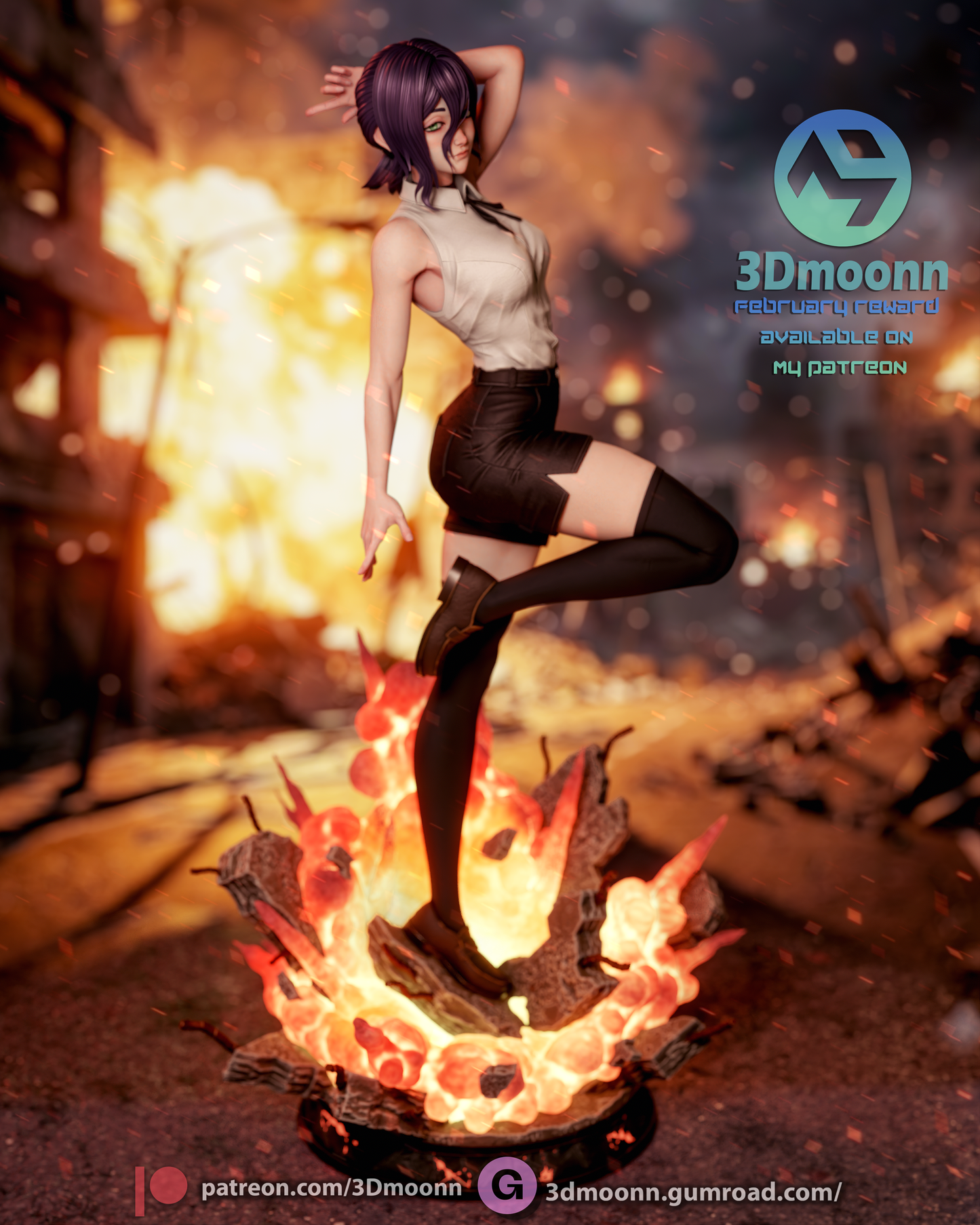 Reze (Chainsaw Man) - 3d Printed 1:6 model kit (Fan Art)