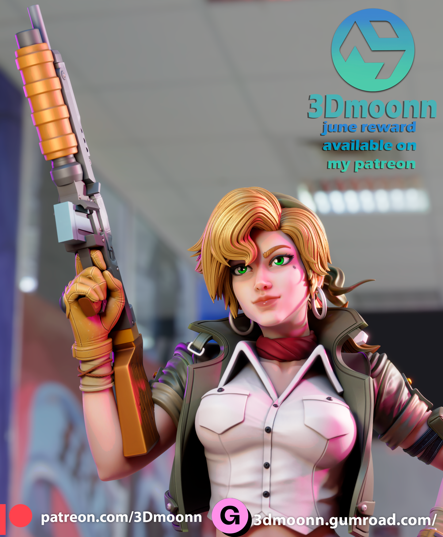 Eri Kasamoto (Metal Slug) Statue - Fan Art - 3D Print Kit