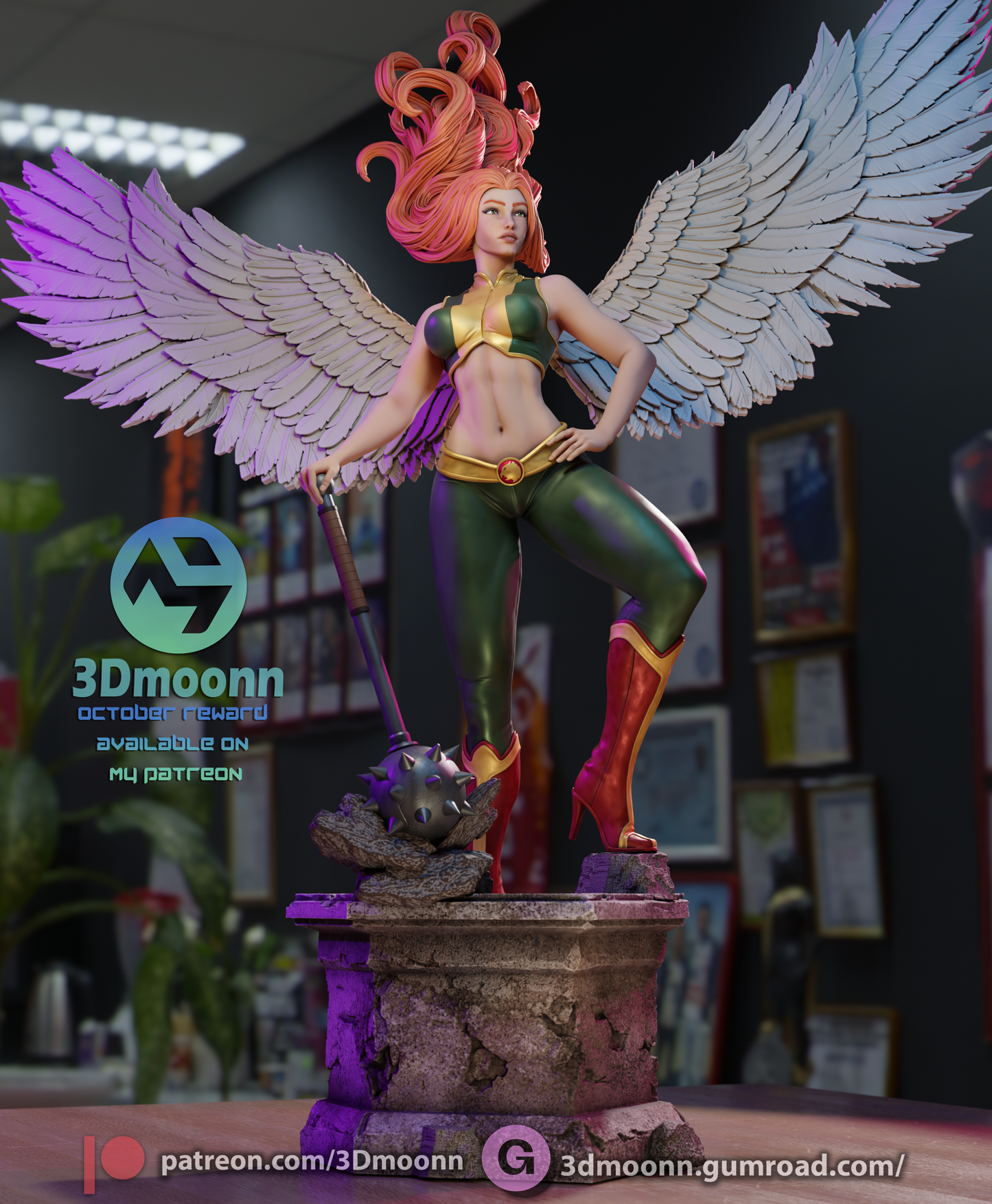 Hawkgirl (Shiera Sanders) - 3d Printed 1:6 model kit (Fan Art)