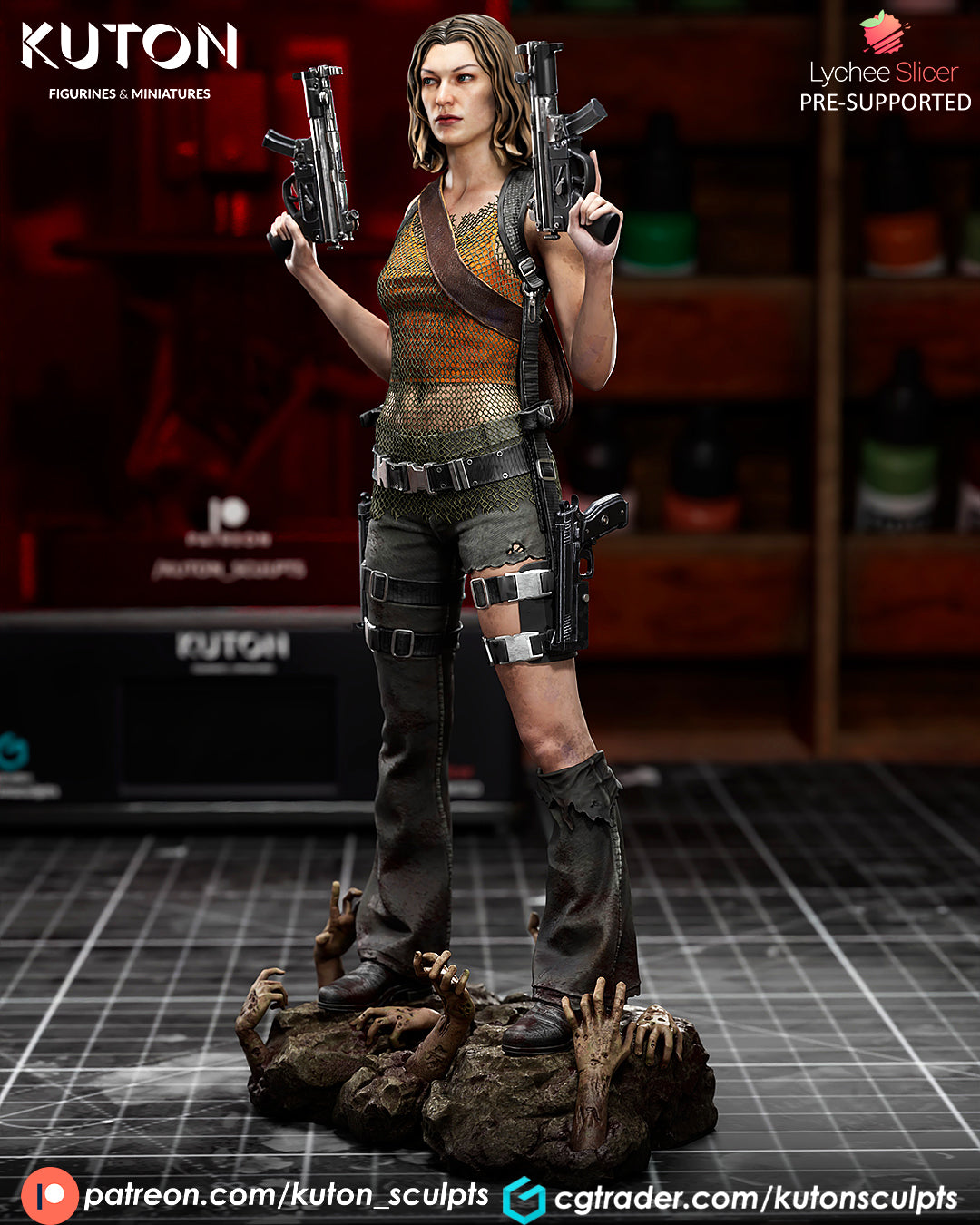 Alice (Resident Evil) - 3D Printed Fan Art - Full Figure (Kuton)