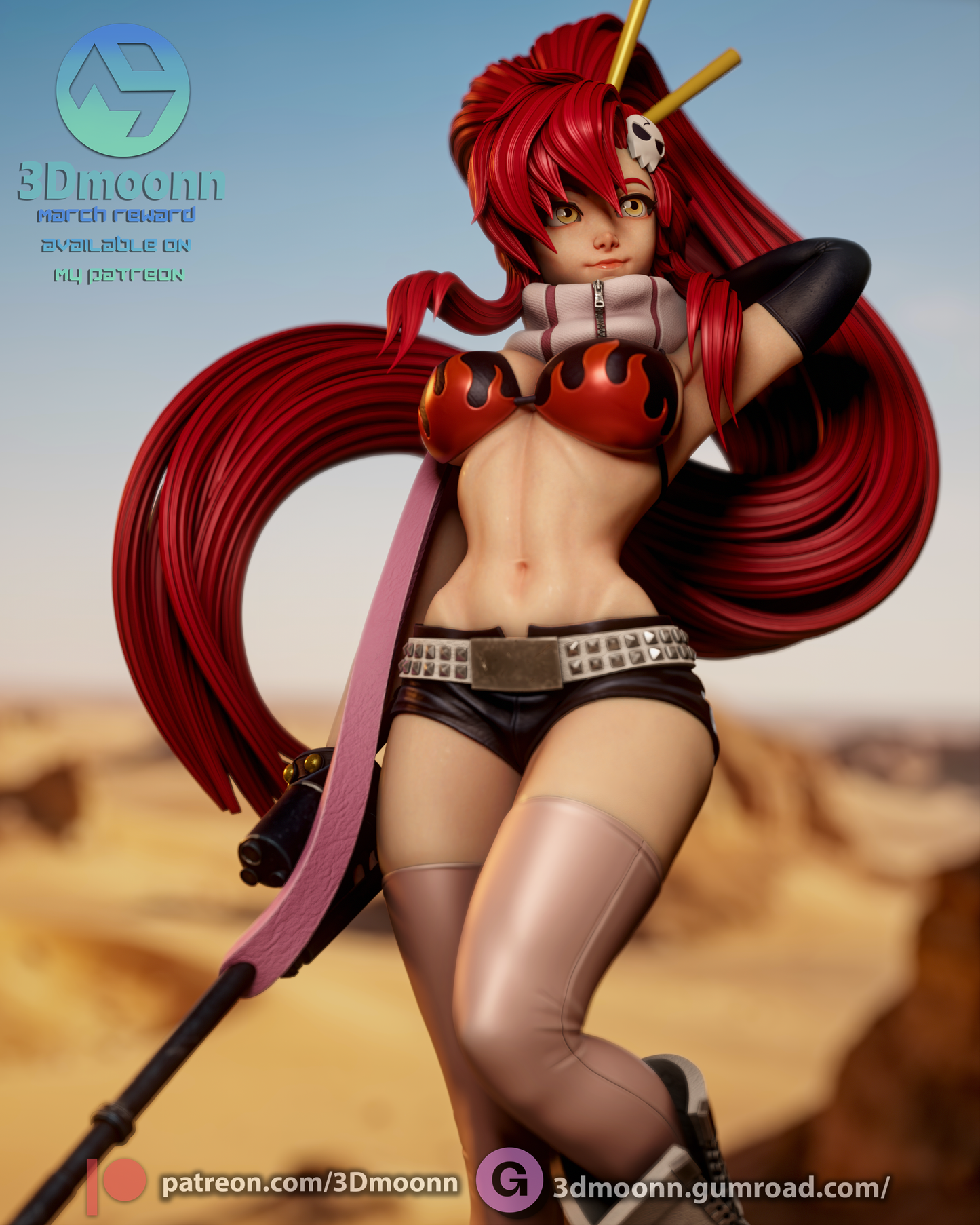 Yoko Littner (Gurren Lagann) - 3d Printed model kit (Fan Art)