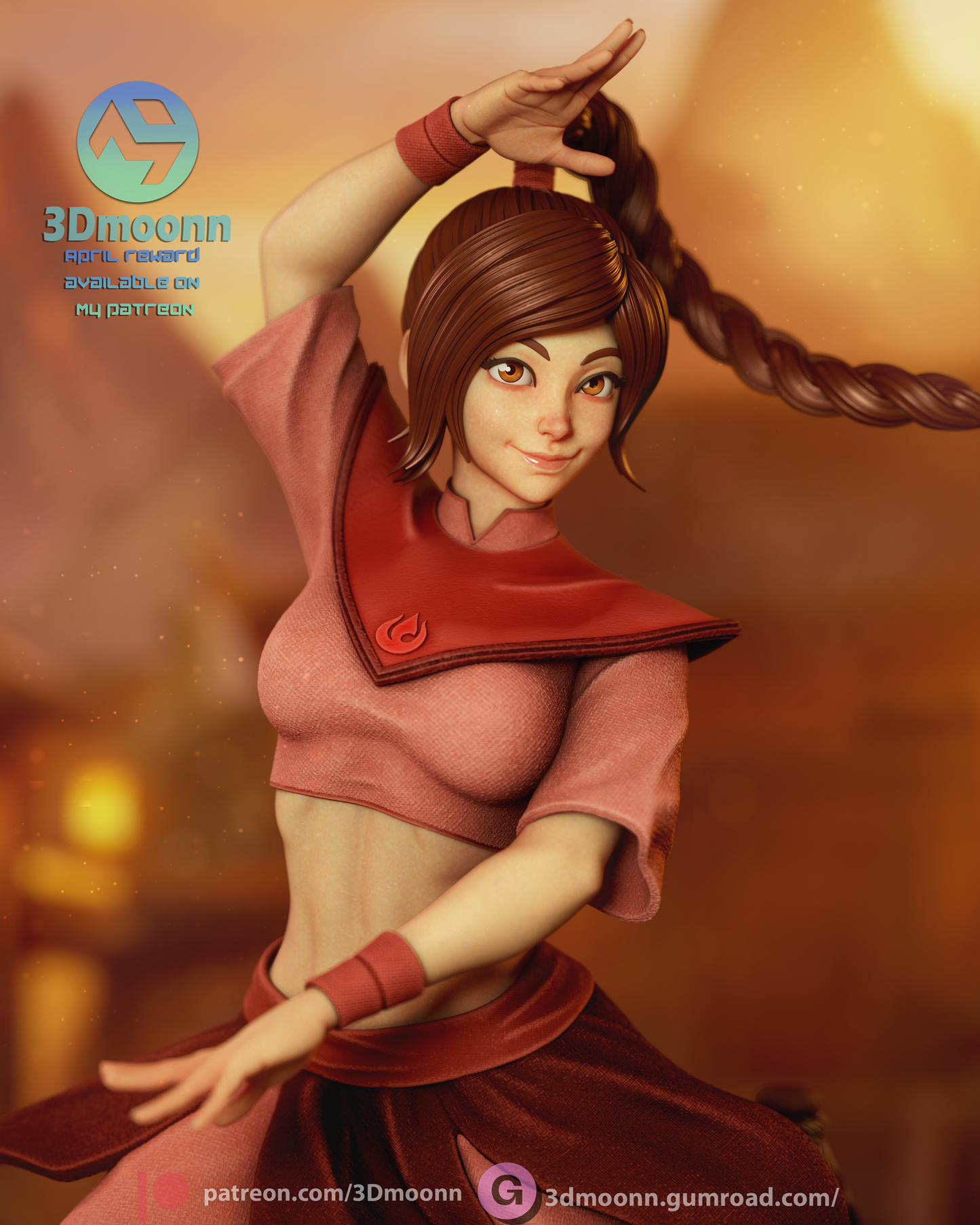 Ty Lee (The Last Airbender) - 3d Printed model kit (Fan Art)