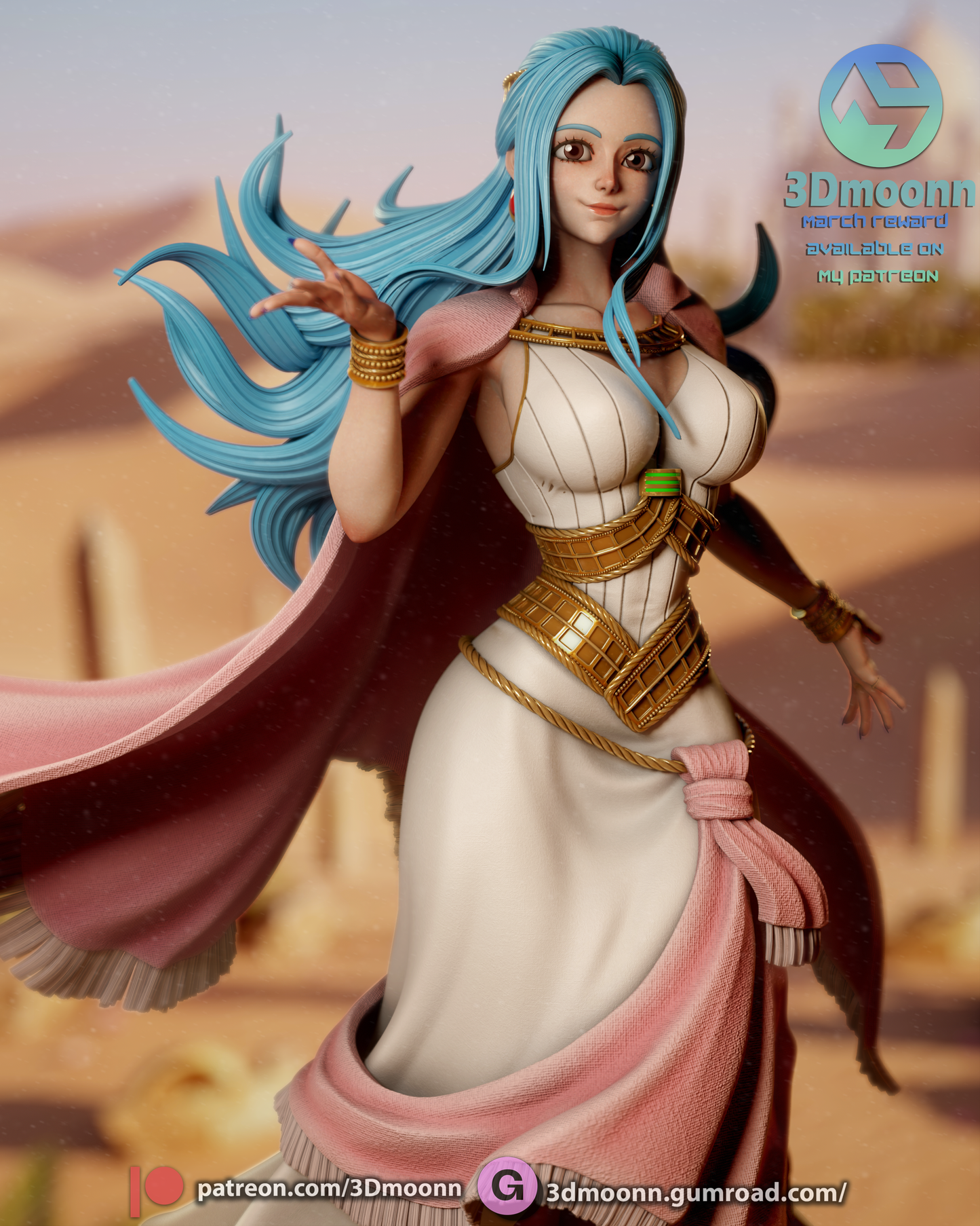 Nefertari Vivi (One Piece) - 3d Printed model kit (Fan Art)